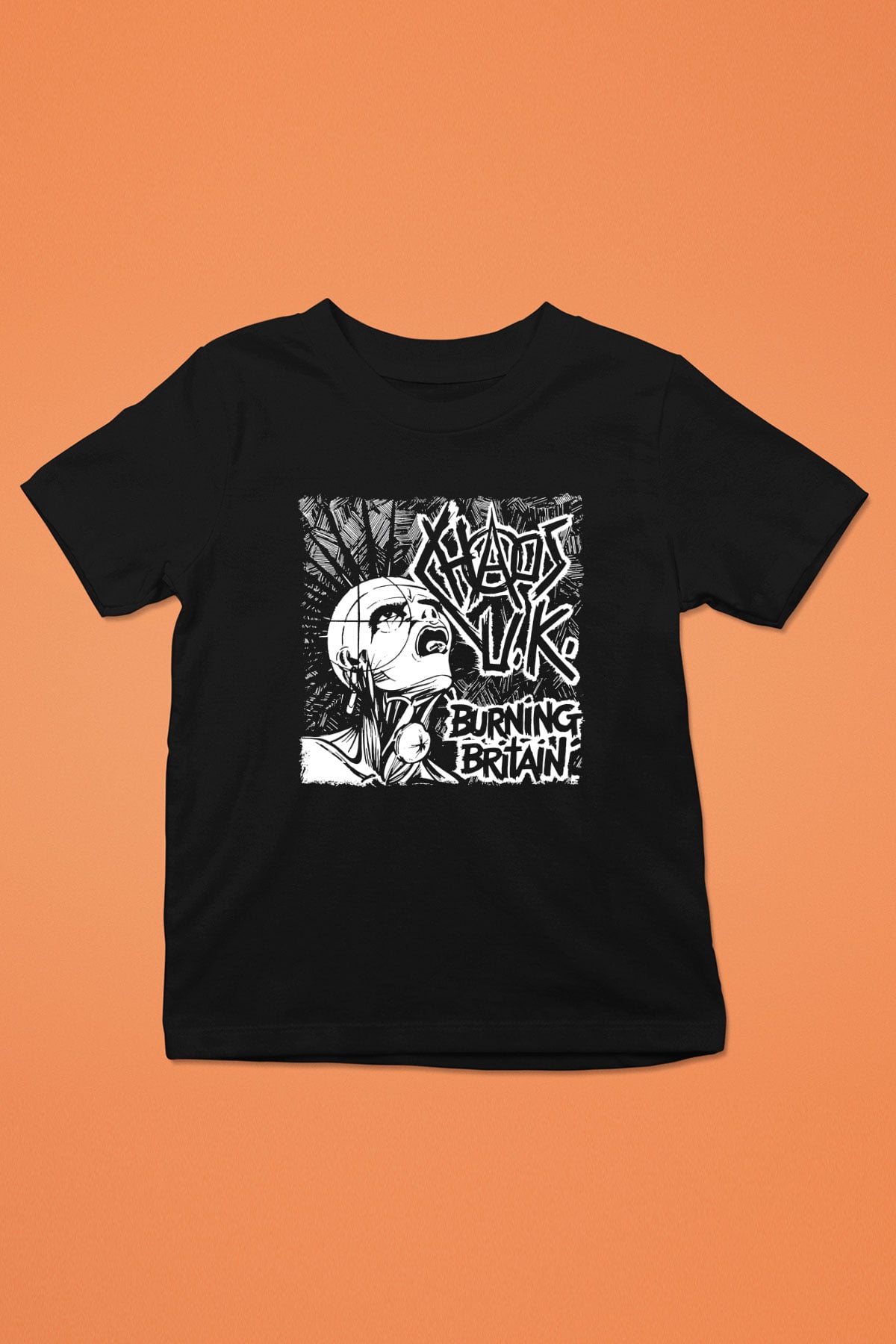 Chaos UK Baskılı Unisex Siyah Çocuk Tişört - Tshirt
