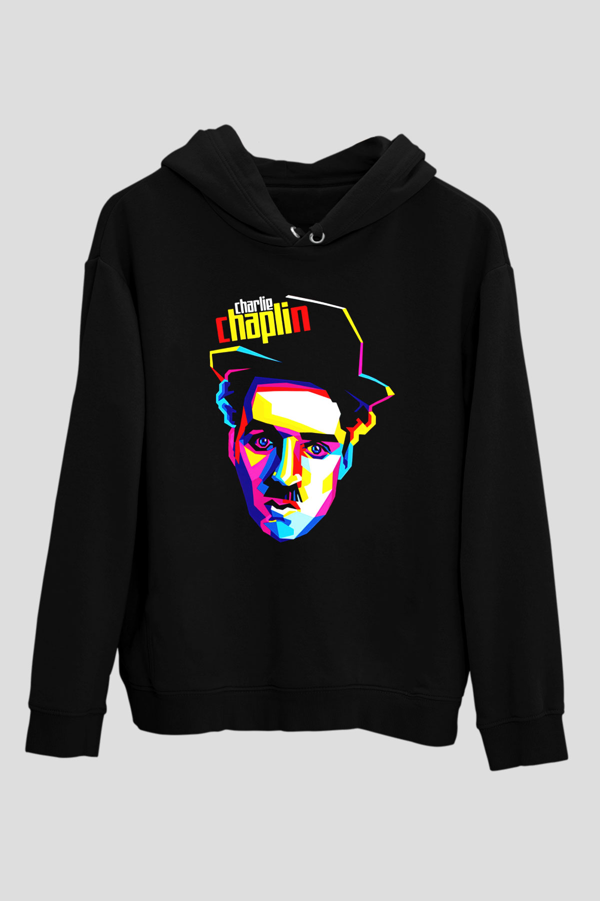 Charlie Chaplin Siyah Unisex Hoodie
