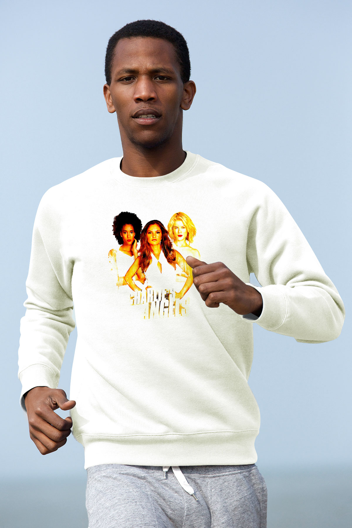 Charlie's Angels Beyaz Unisex  Sweatshirt