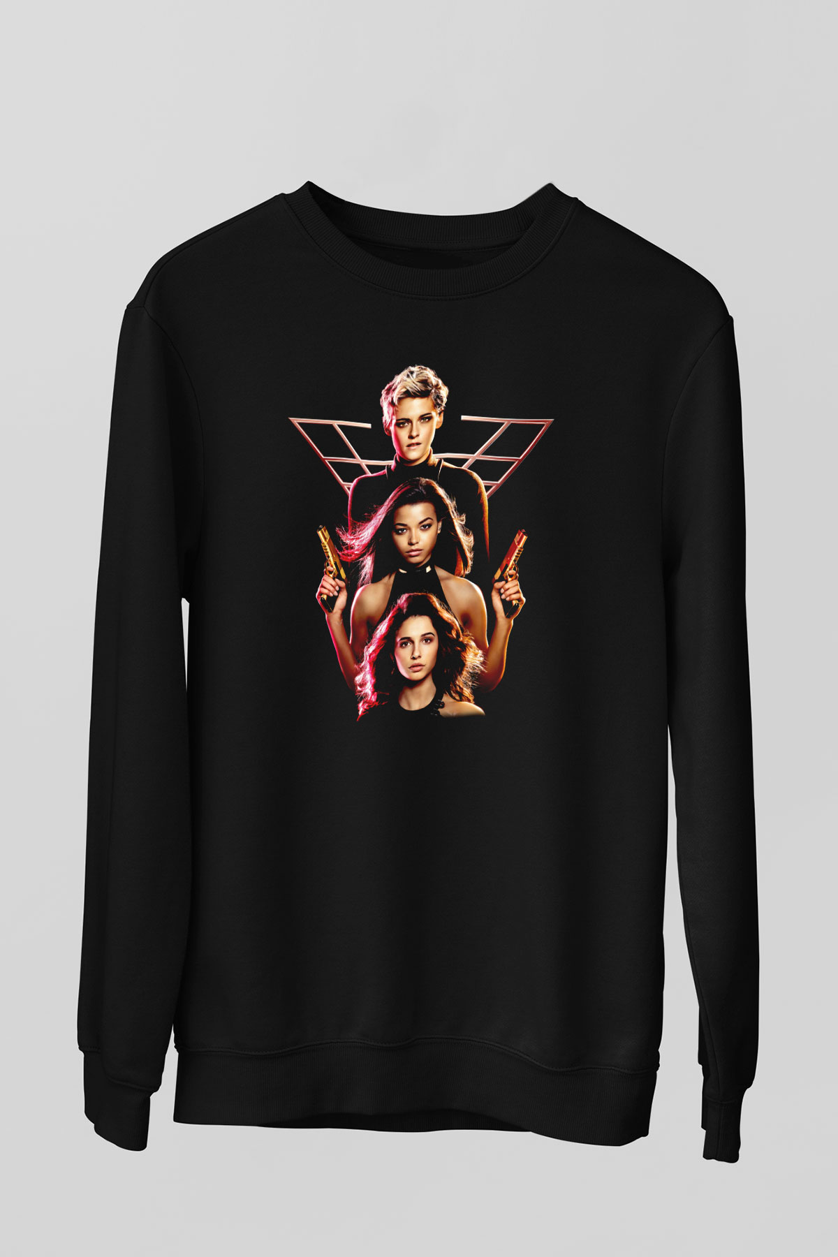 Charlie's Angels Siyah Unisex  Sweatshirt
