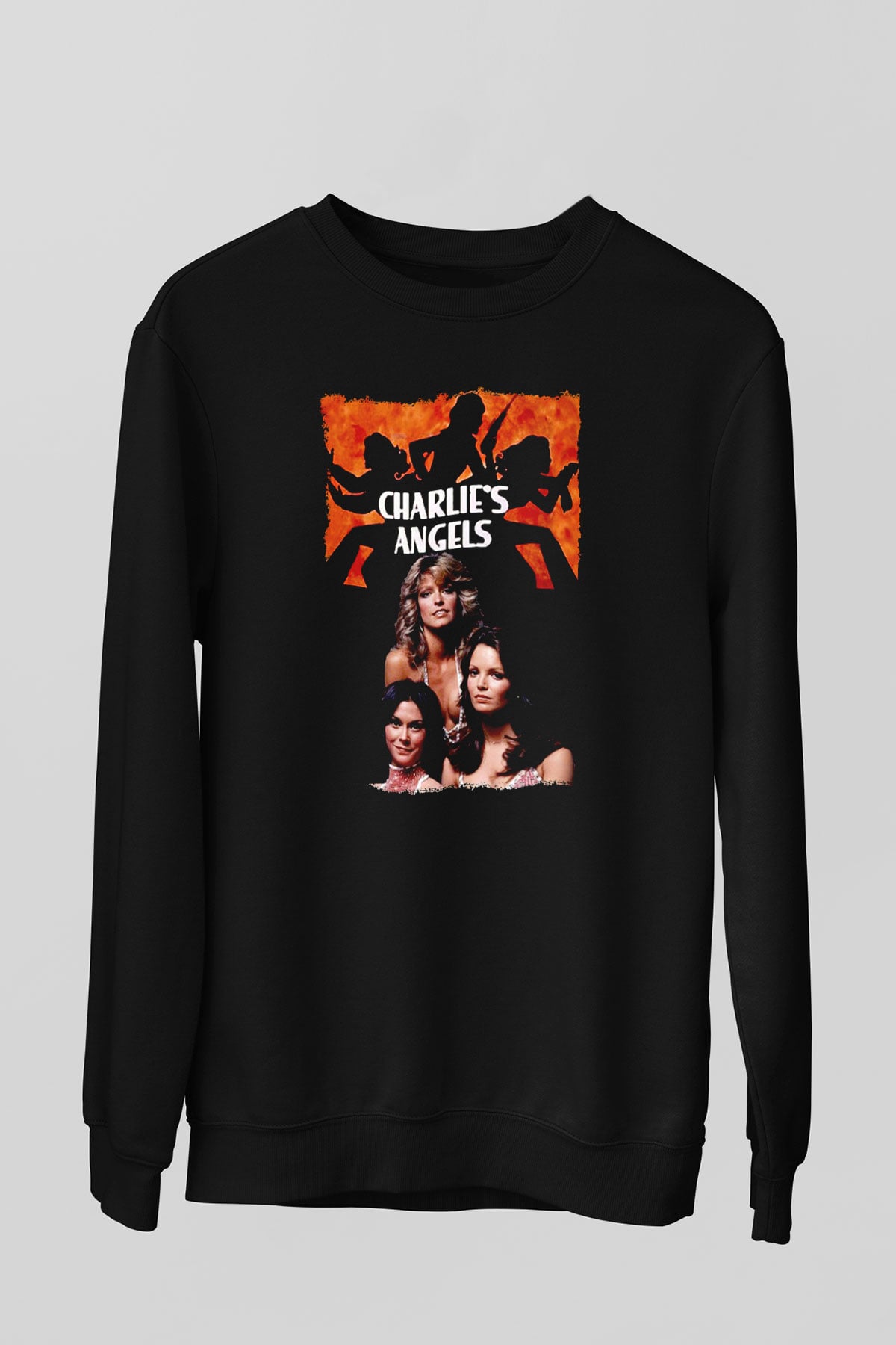 Charlie's Angels Siyah Unisex  Sweatshirt