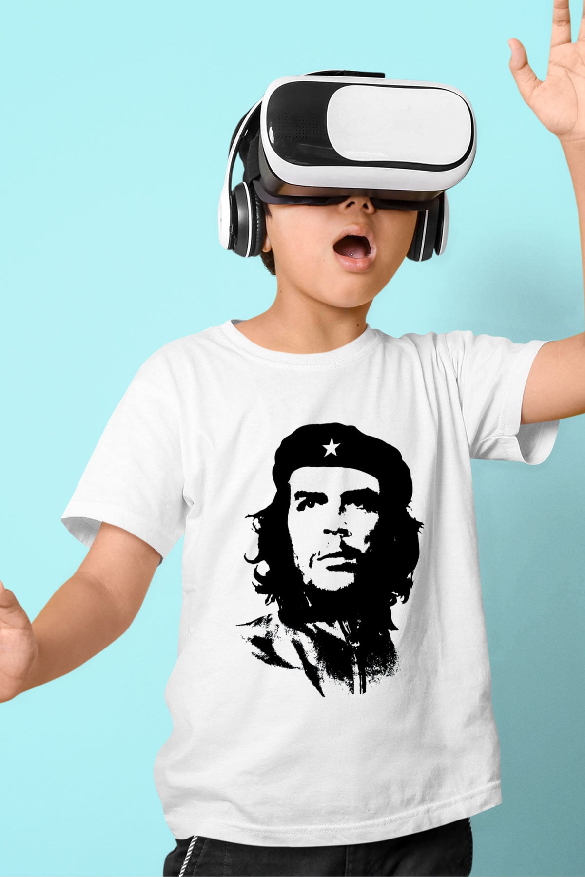 Che Guevara Baskılı Beyaz Unisex Çocuk Tişört