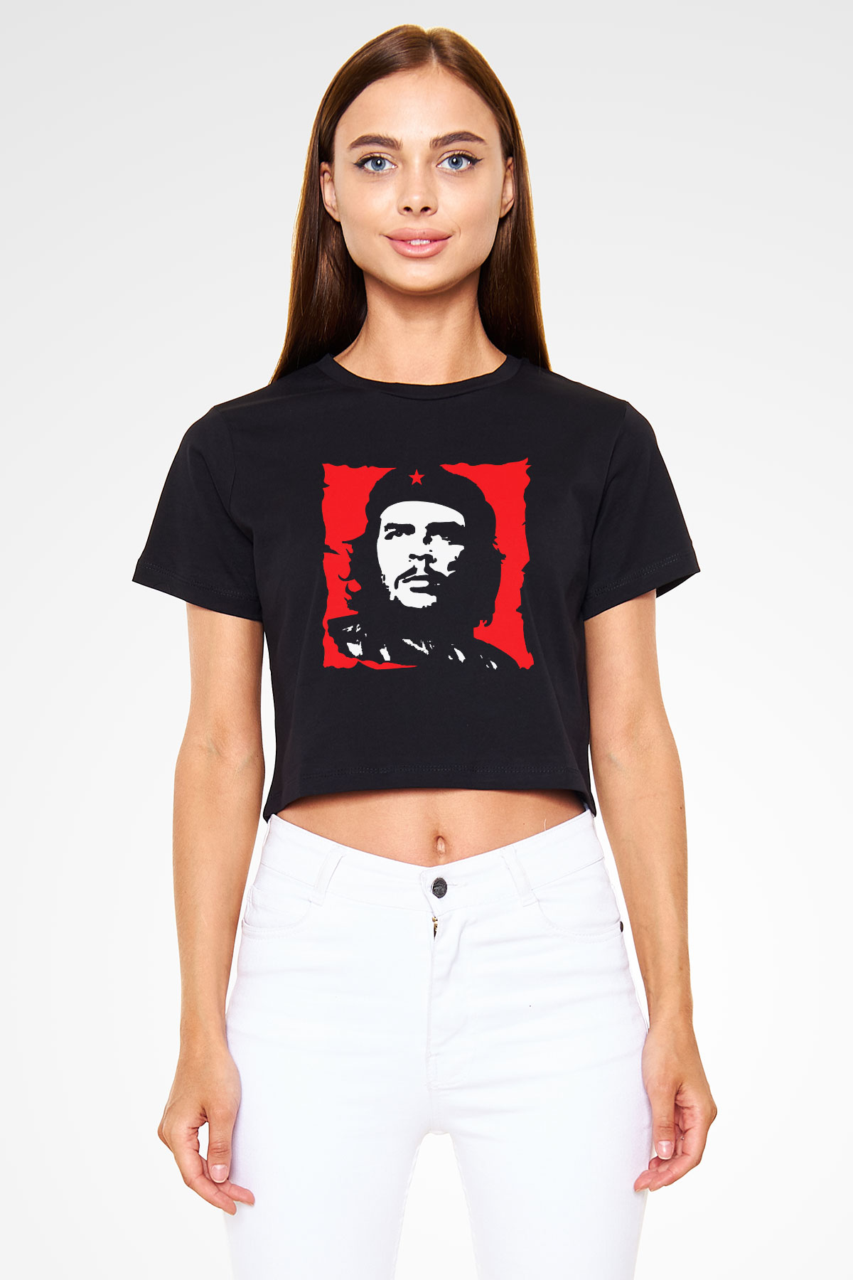 Che Guevara Siyah Crop Top Tişört