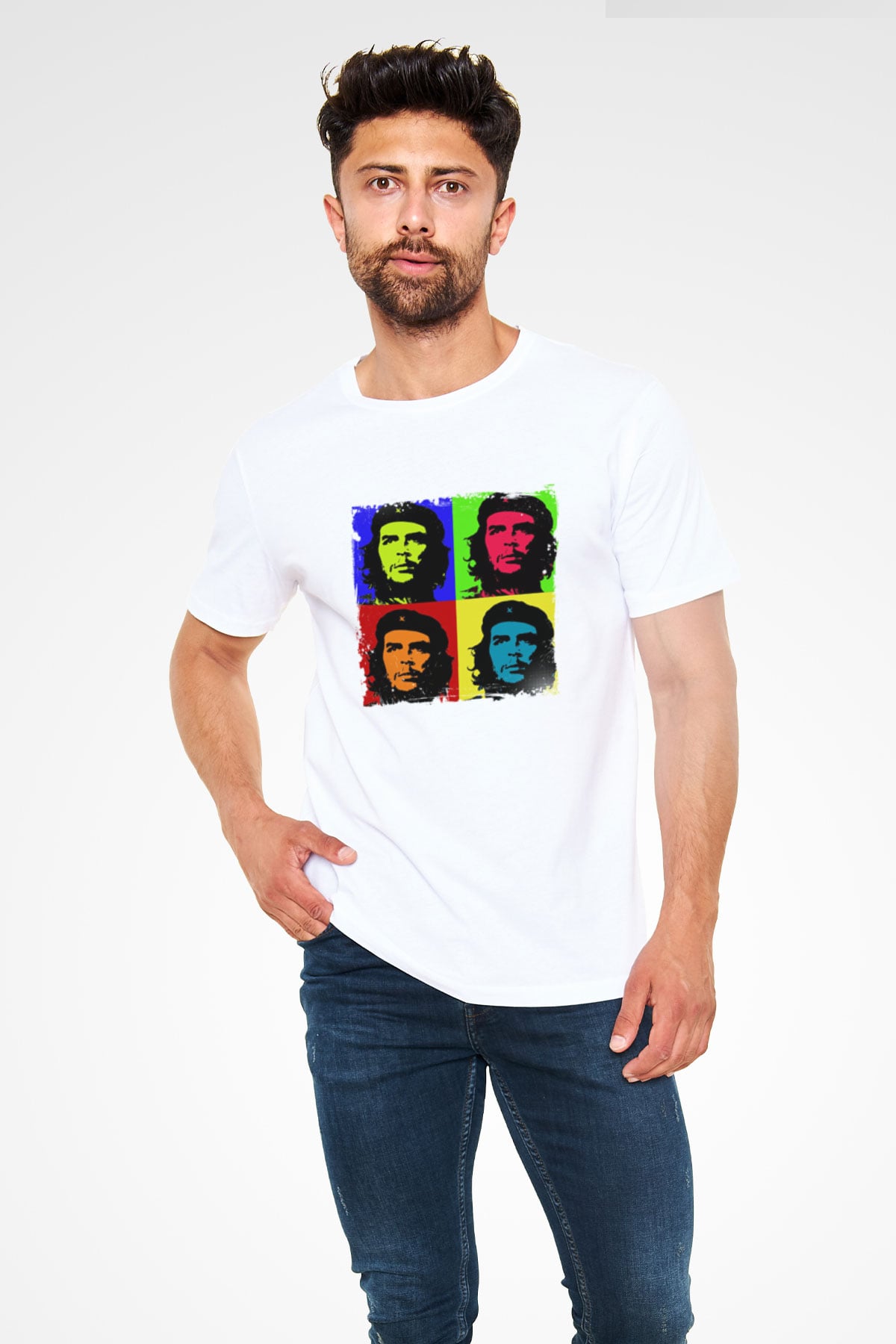 Che Guevara Unisex Baskılı Beyaz Tişört