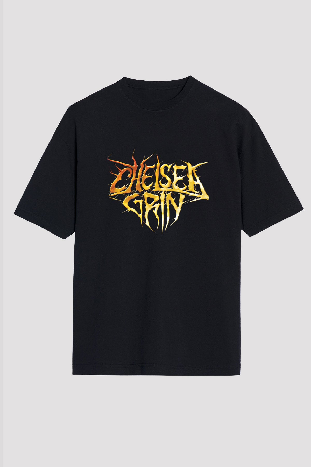 Chelsea Grin Baskılı Unisex Siyah Oversize Tişört
