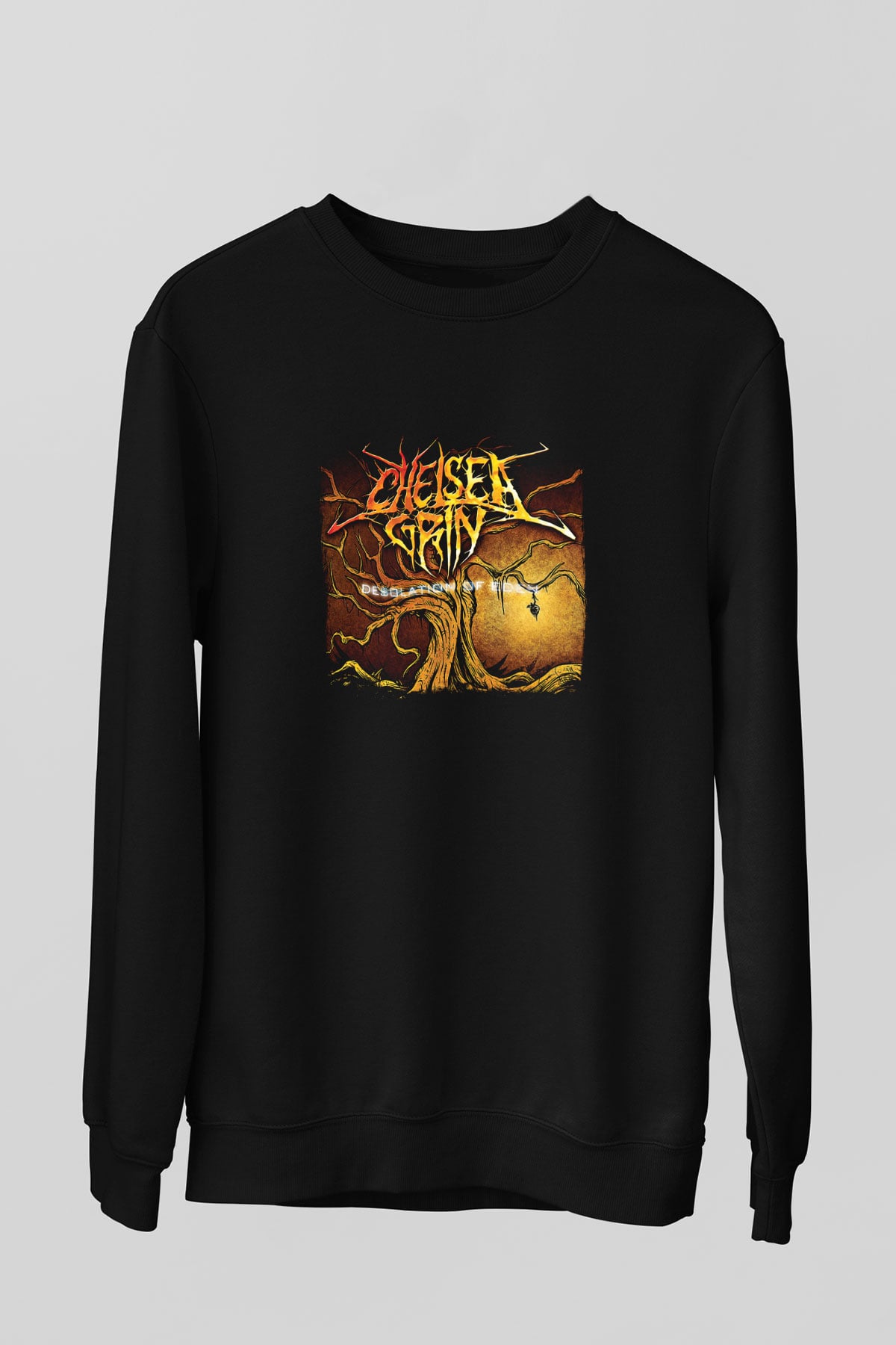 Chelsea Grin Baskılı Unisex Siyah Sweatshirt