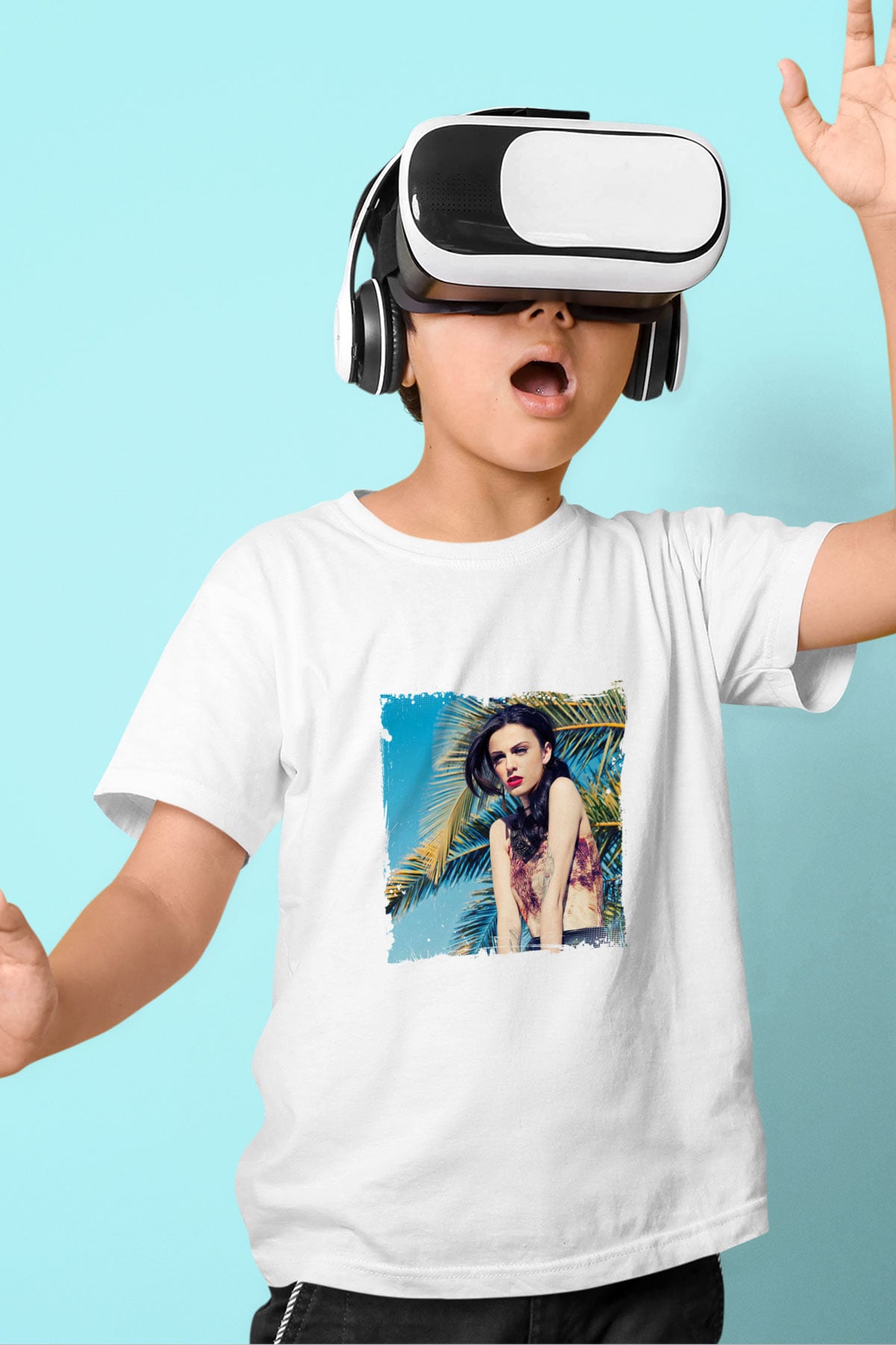 Cher Lloyd Baskılı Unisex Beyaz Çocuk Tişört