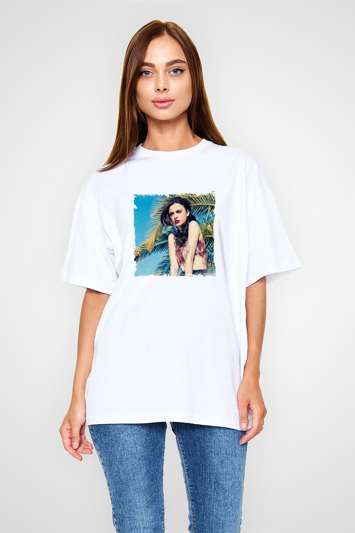 Cher Lloyd Baskılı Unisex Beyaz Tişört