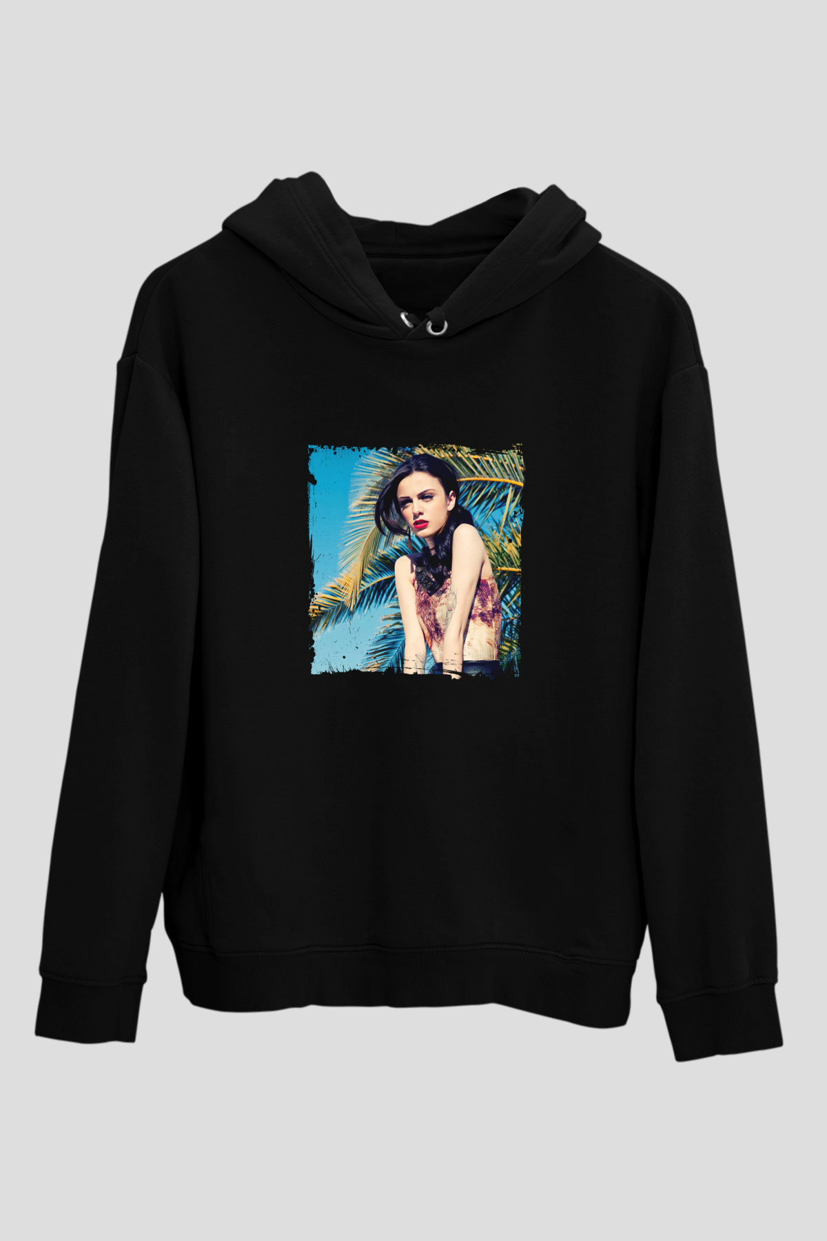 Cher Lloyd Baskılı Unisex Siyah Hoodie