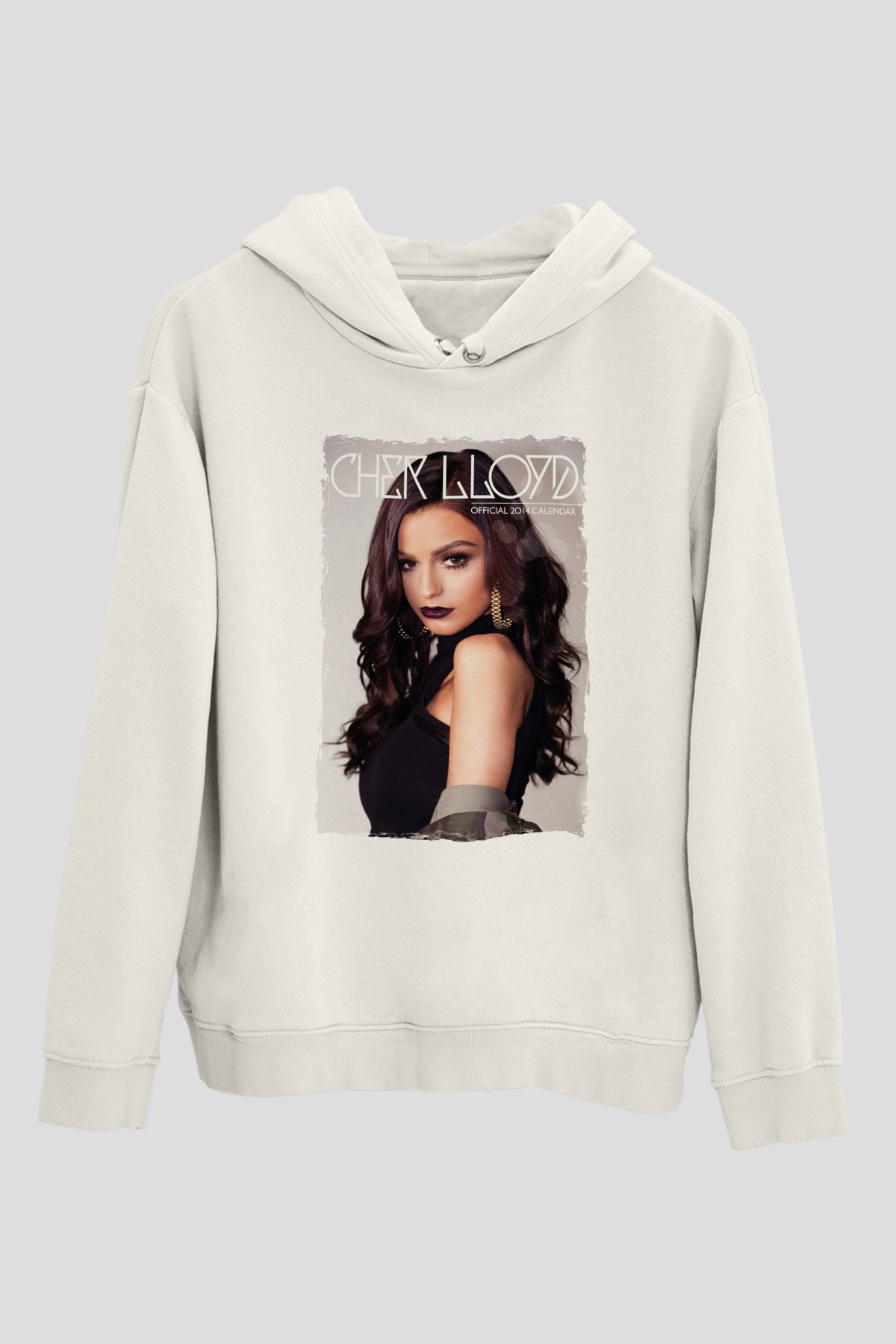 Cher Lloyd Beyaz Unisex Kapüşonlu Sweatshirt