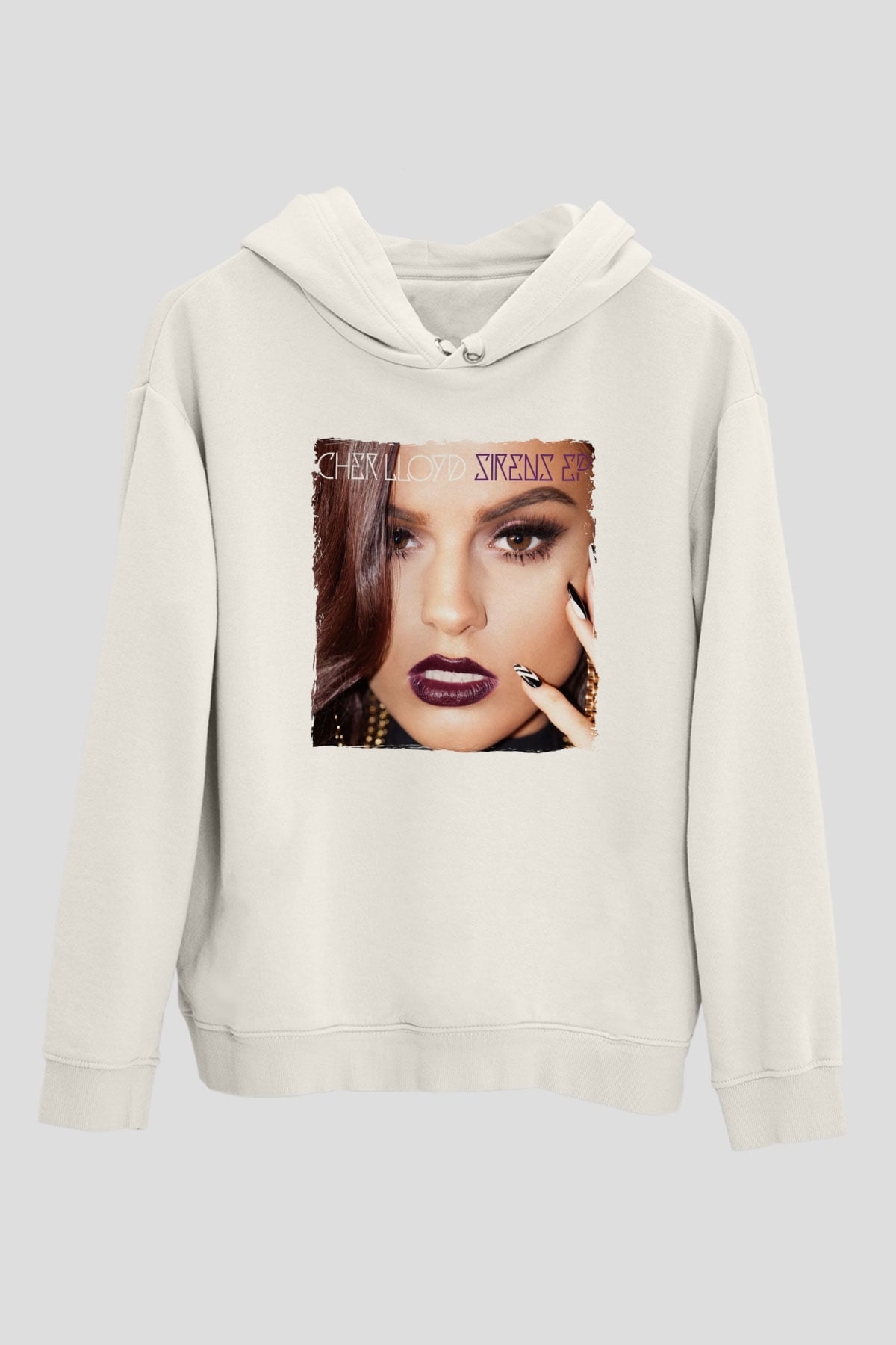 Cher Lloyd Beyaz Unisex Kapüşonlu Sweatshirt