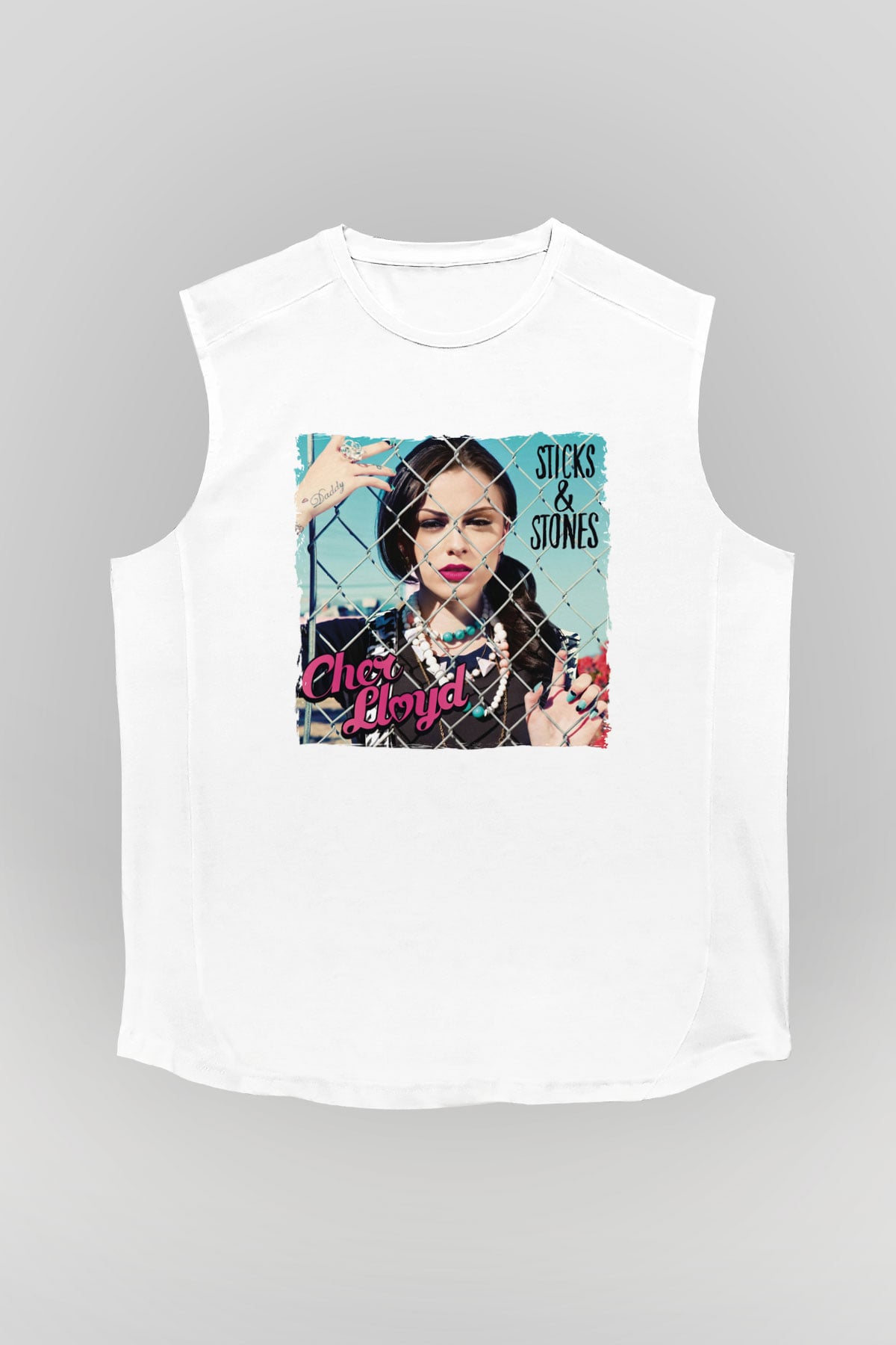 Cher Lloyd Beyaz Unisex Kolsuz Tişört