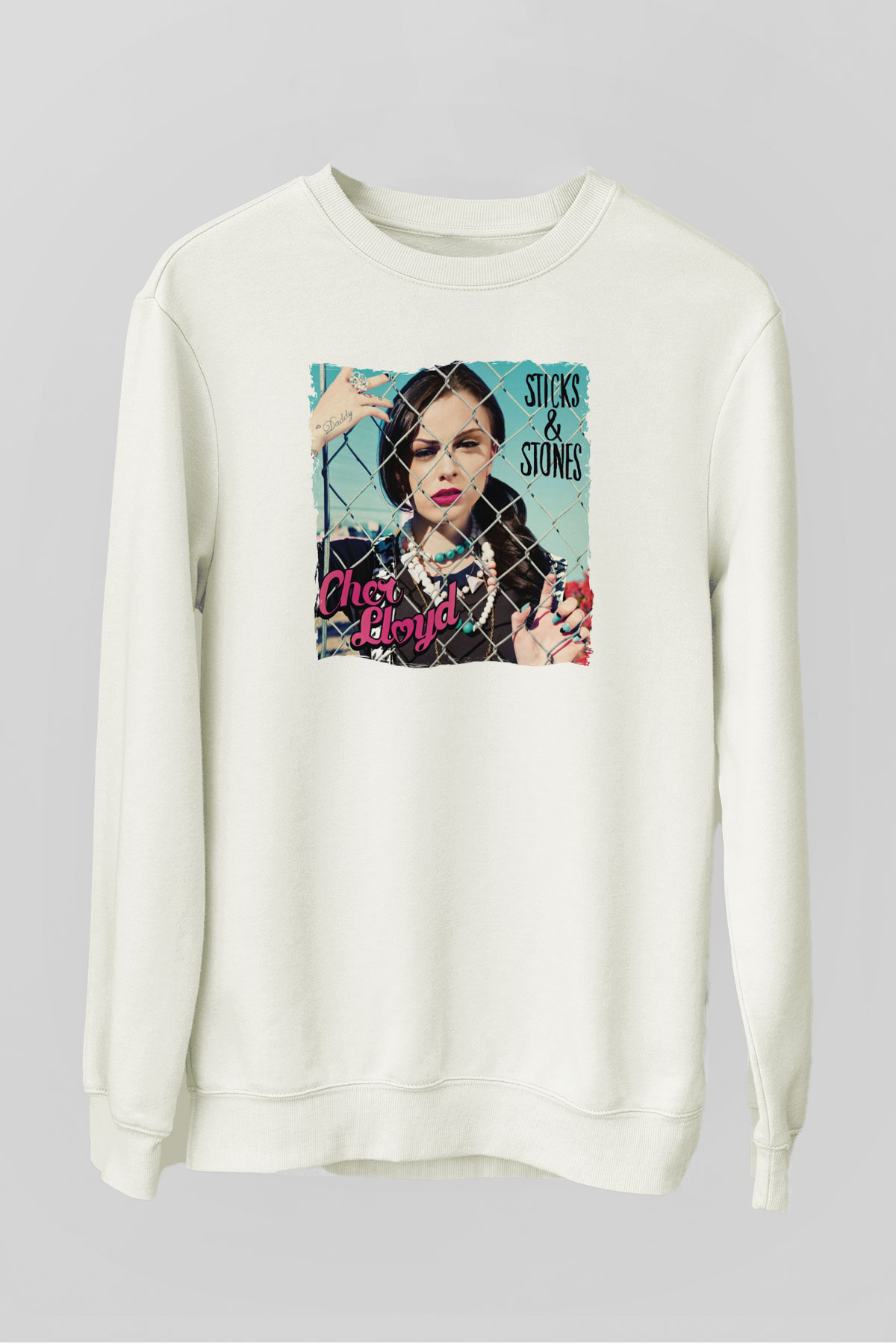 Cher Lloyd Beyaz Unisex Sweatshirt