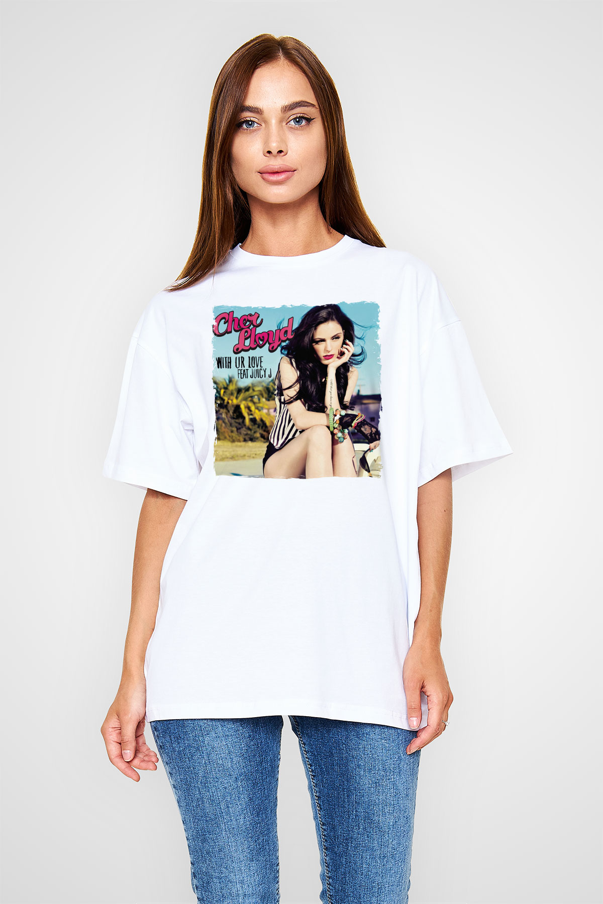 Cher Lloyd Beyaz Unisex Tişört T-Shirt - TişörtFabrikası