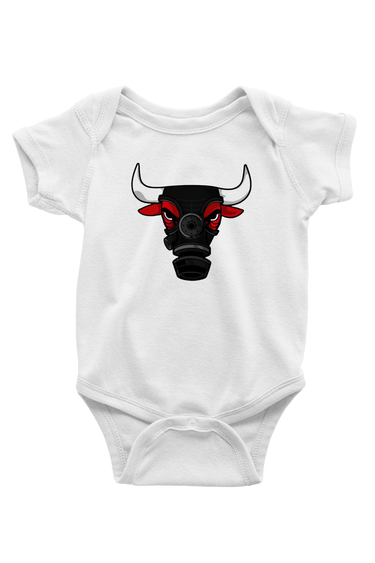 Chicago Bulls Baskılı Beyaz Unisex Bebek Body - Zıbın