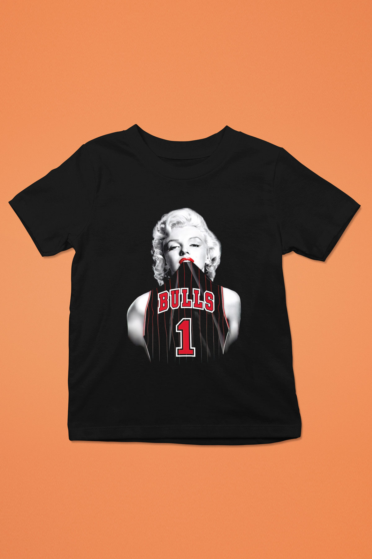 Chicago Bulls Baskılı Siyah Unisex Çocuk Tişört