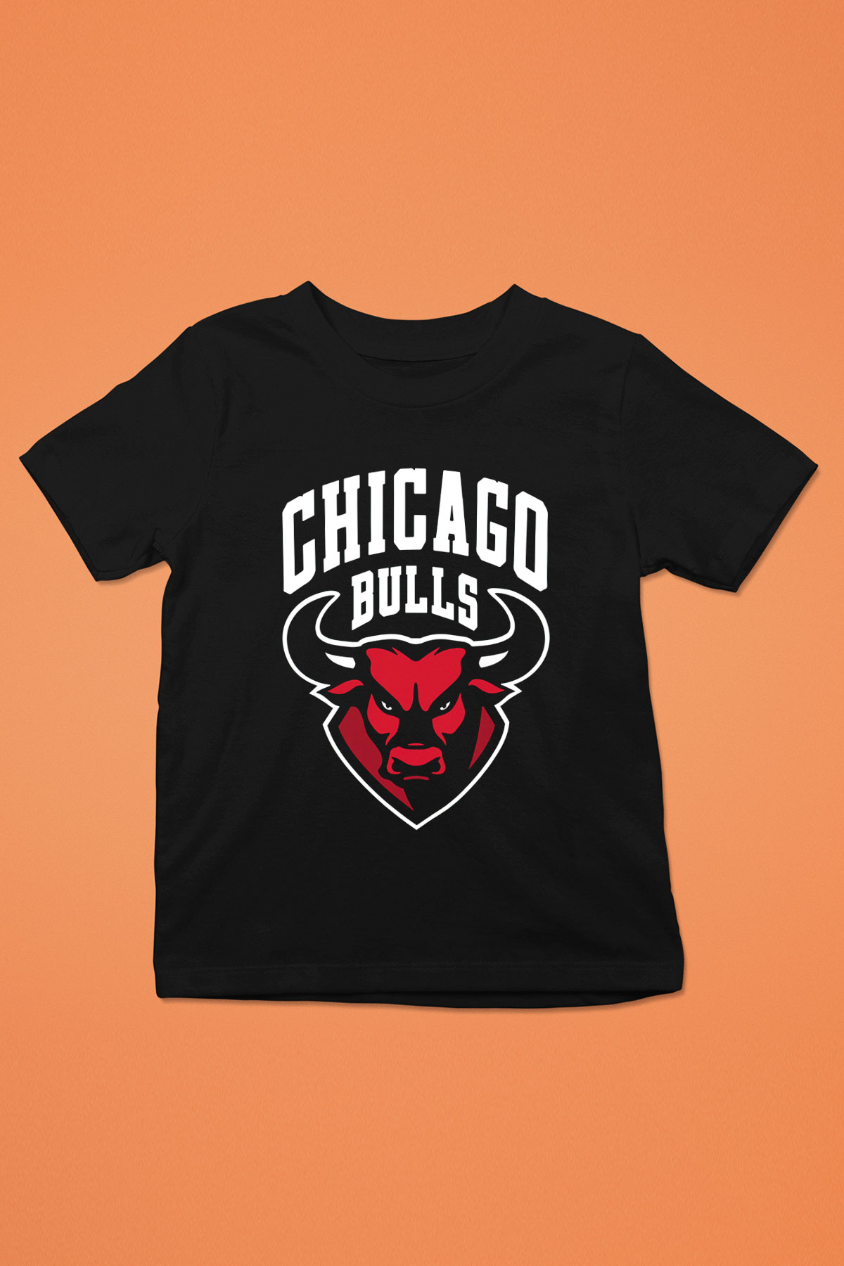 Chicago Bulls Baskılı Siyah Unisex Çocuk Tişört