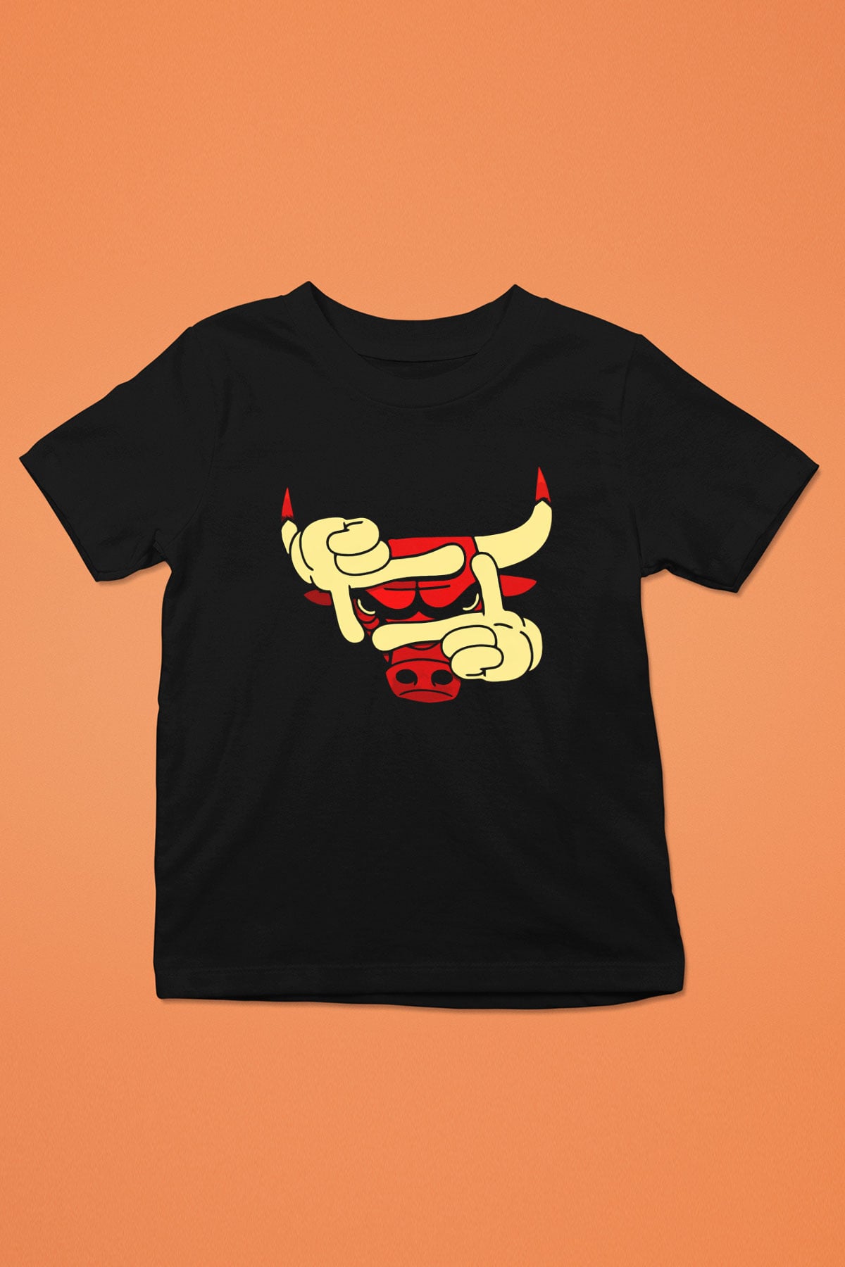 Chicago Bulls Baskılı Siyah Unisex Çocuk Tişört