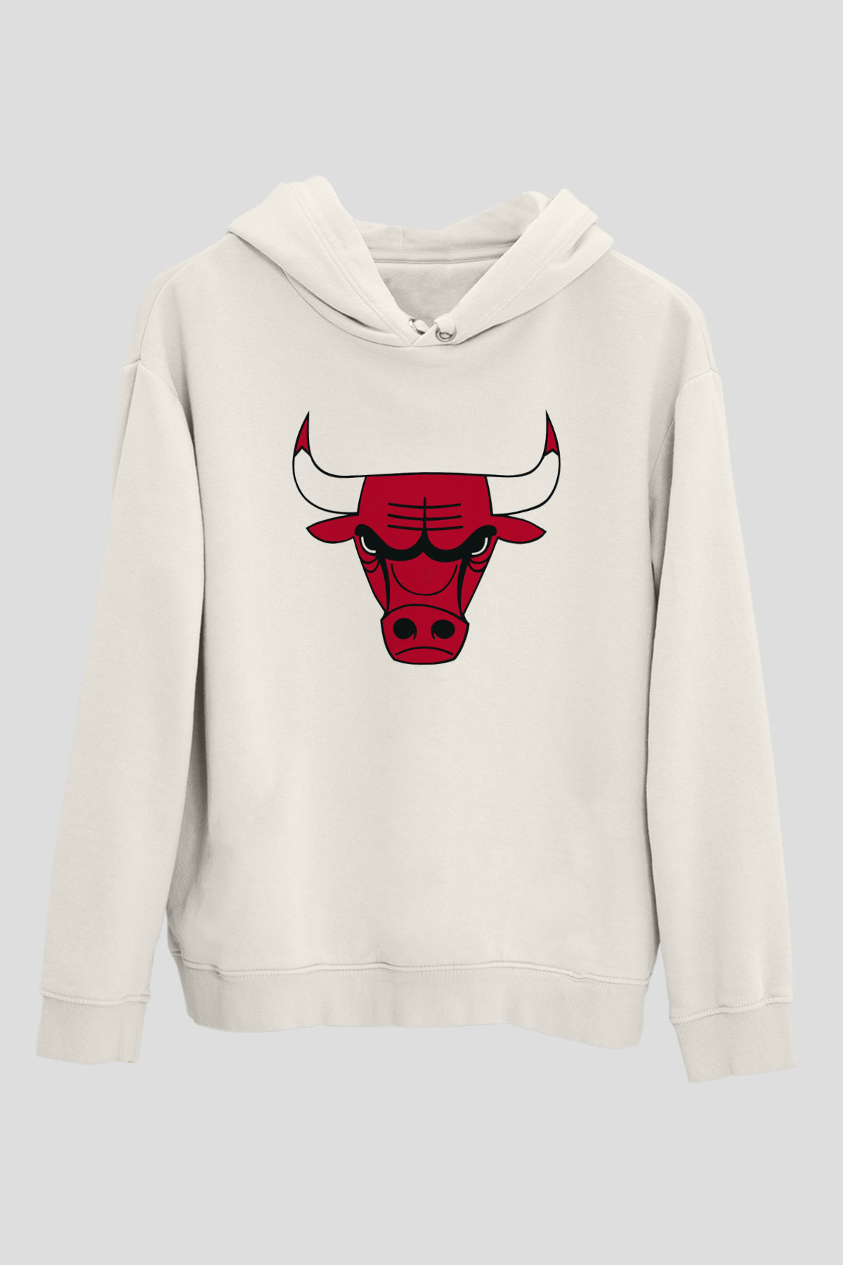 Chicago Bulls Beyaz Unisex Kapüşonlu Sweatshirt