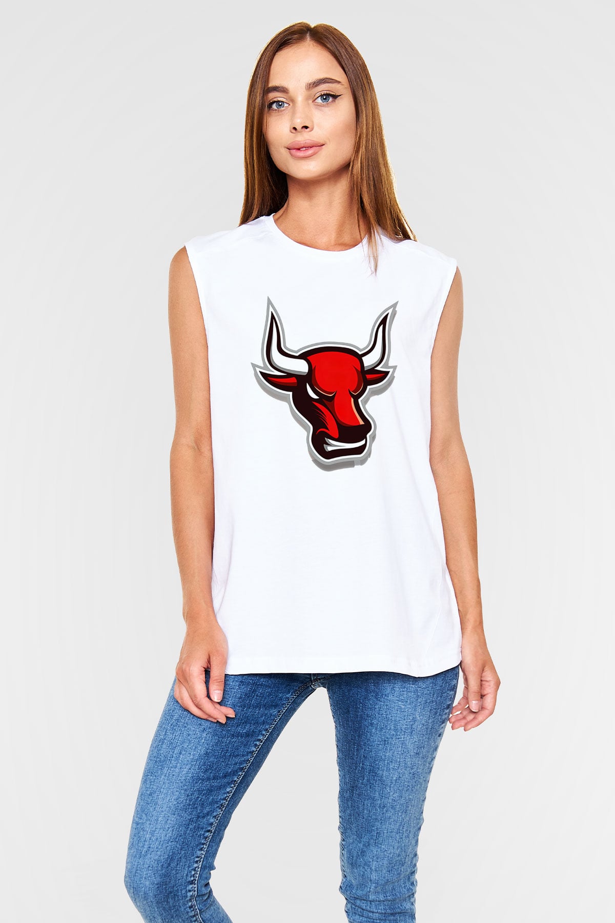 Chicago Bulls Beyaz Unisex Kolsuz Tişört