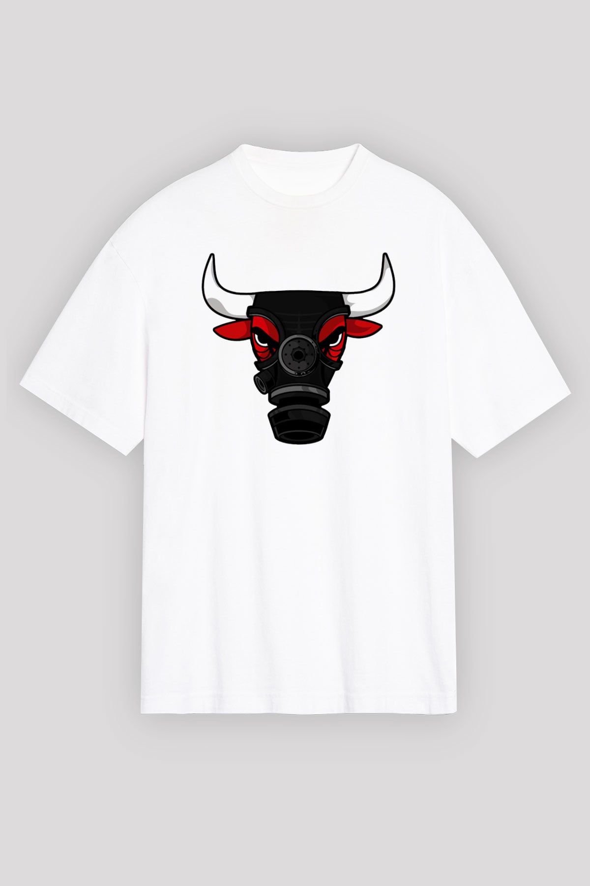 Chicago Bulls Beyaz Unisex Oversize Tişört T-Shirt
