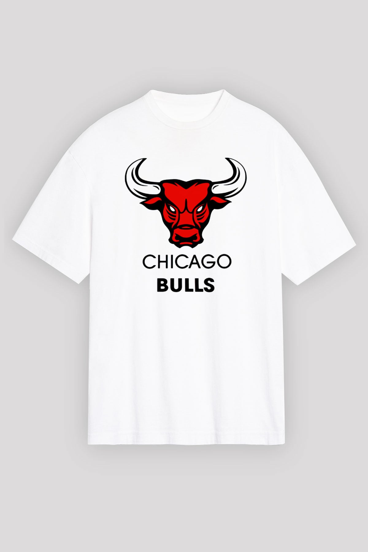 Chicago Bulls Beyaz Unisex Oversize Tişört T-Shirt