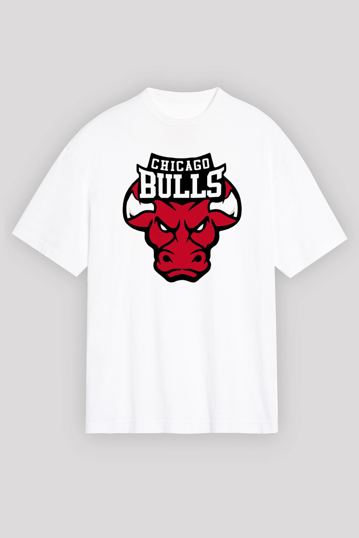 Chicago Bulls Beyaz Unisex Oversize Tişört T-Shirt