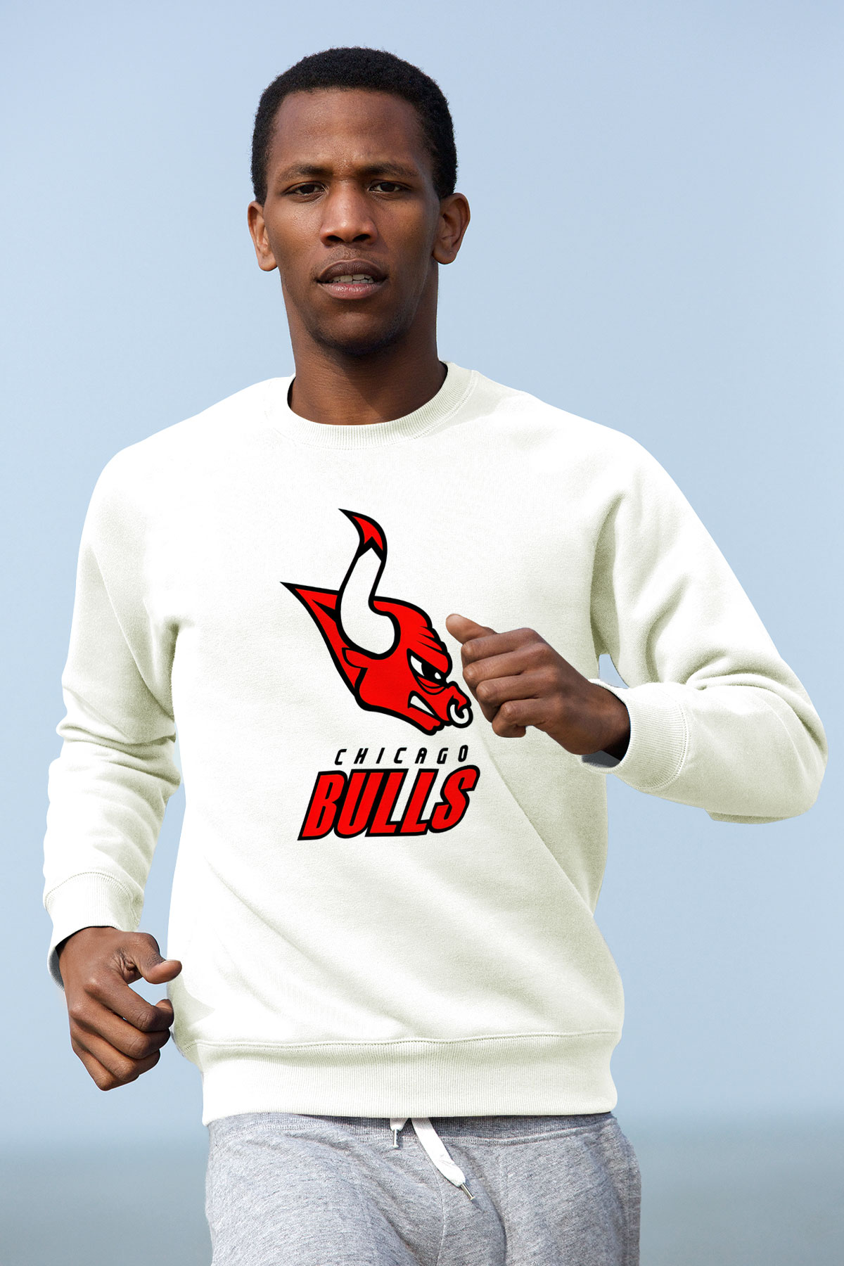 Chicago Bulls Beyaz Unisex Sweatshirt
