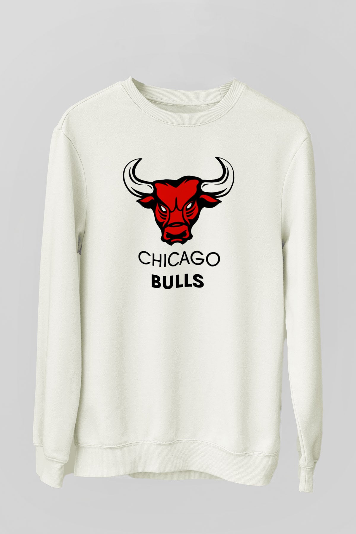 Chicago Bulls Beyaz Unisex Sweatshirt