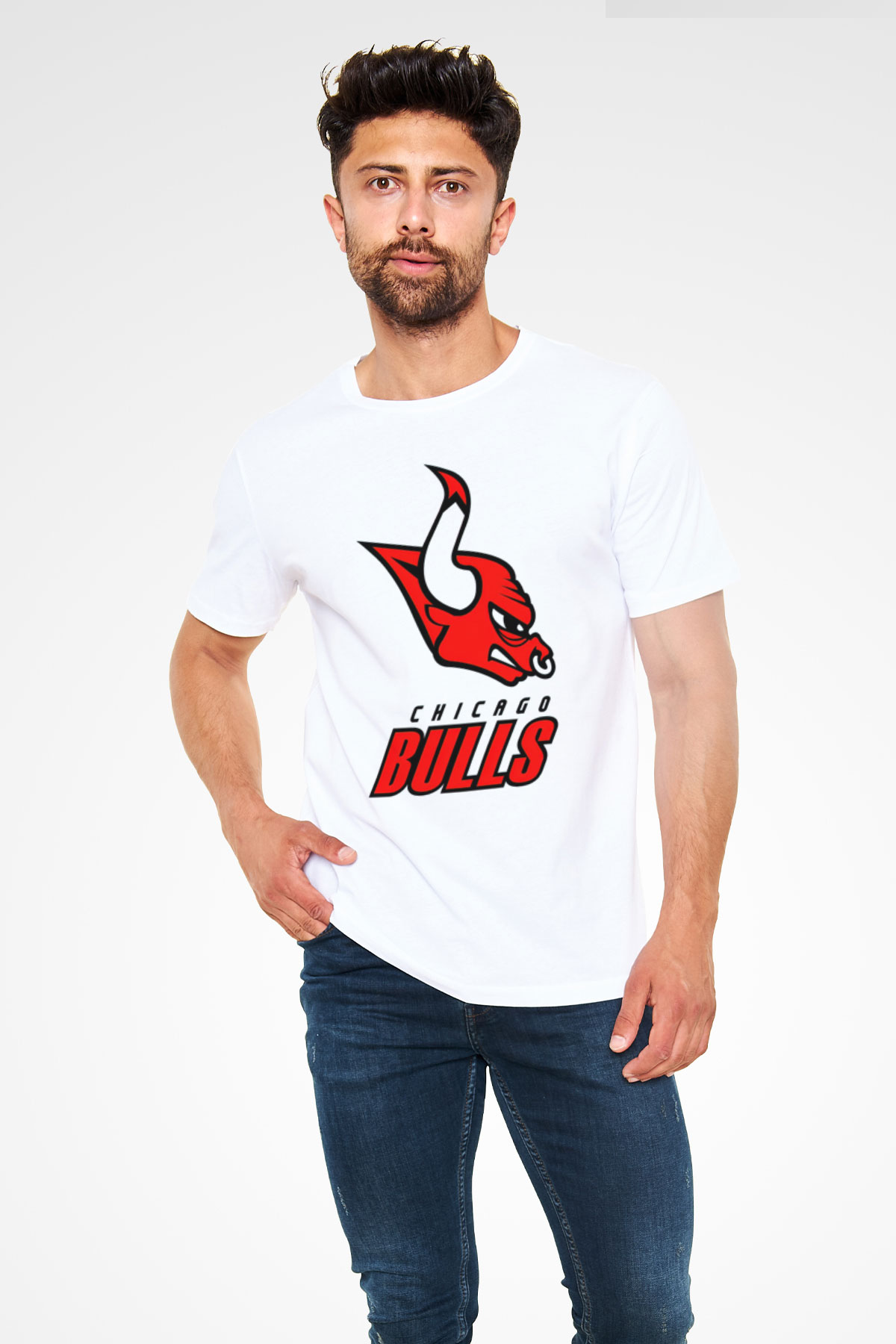 Chicago Bulls Beyaz Unisex Tişört T-Shirt - TişörtFabrikası