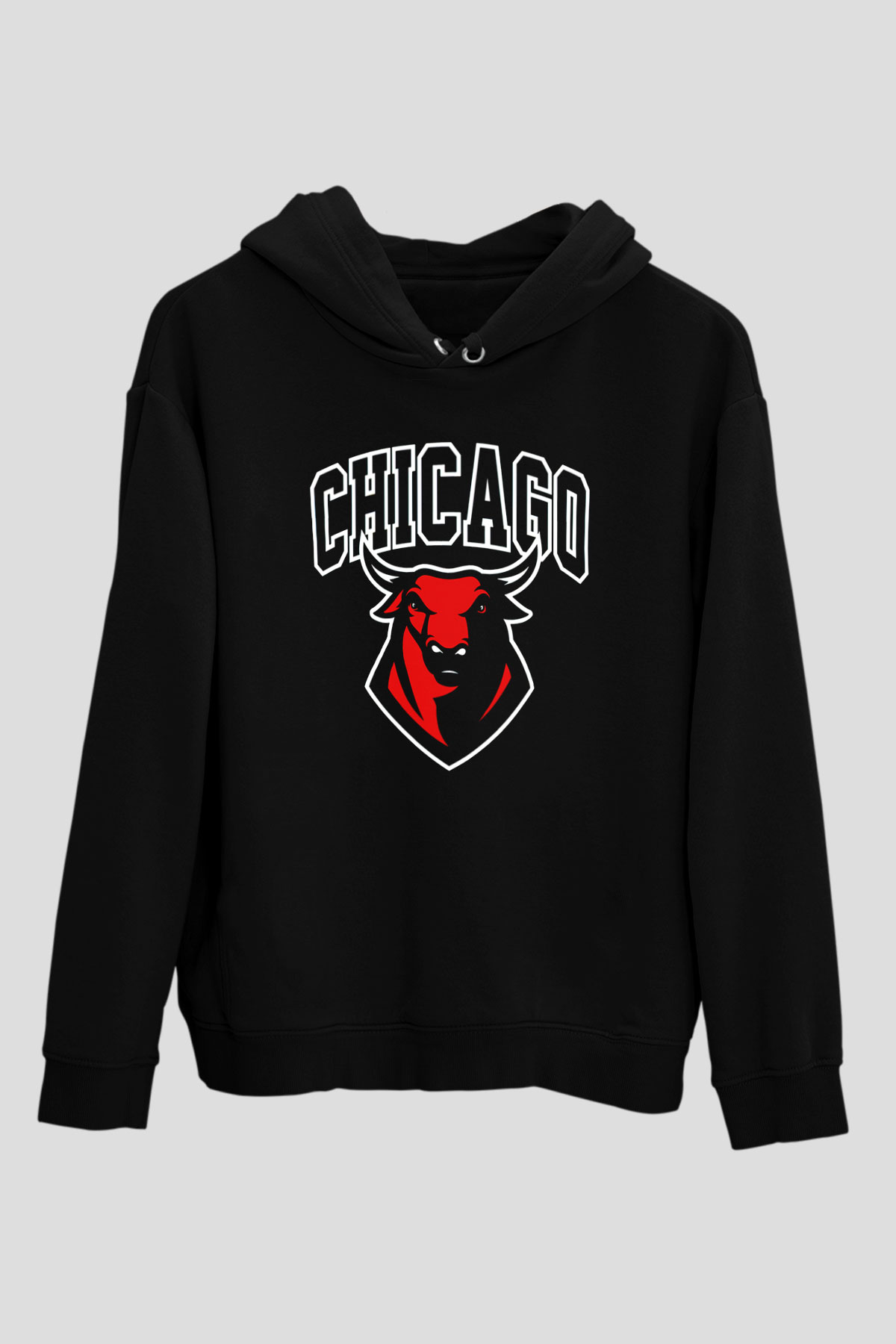 Chicago Bulls Siyah Unisex Hoodie