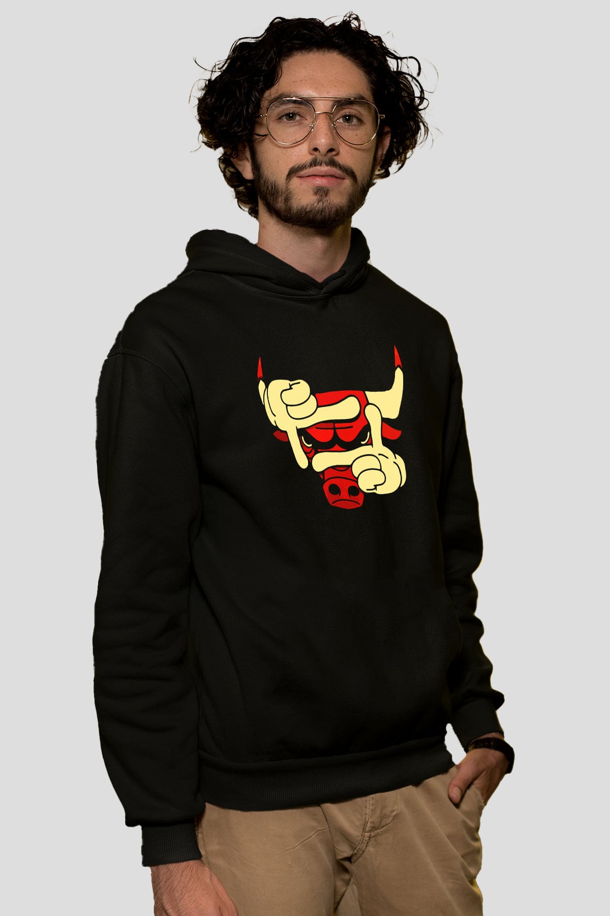 Chicago Bulls Siyah Unisex Hoodie