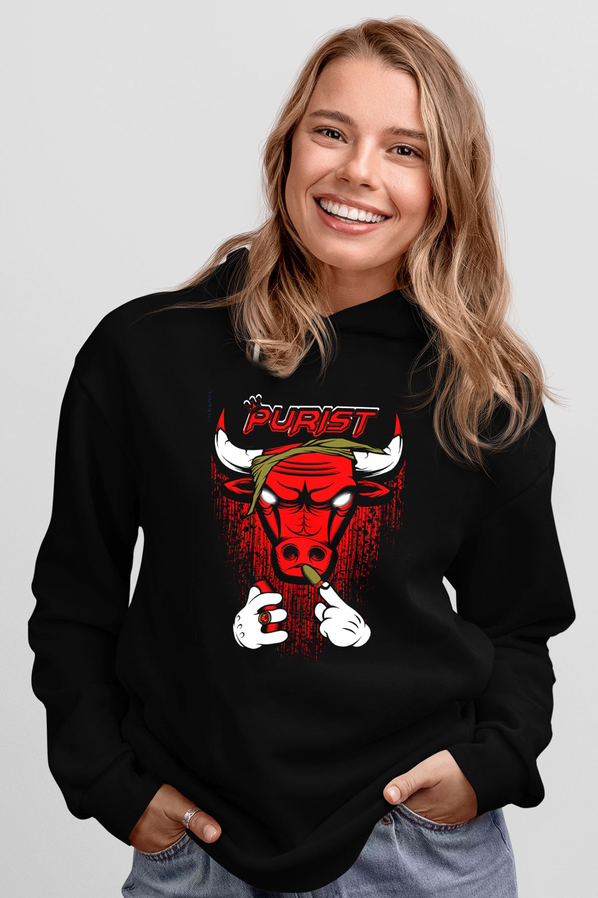 Chicago Bulls Siyah Unisex Hoodie