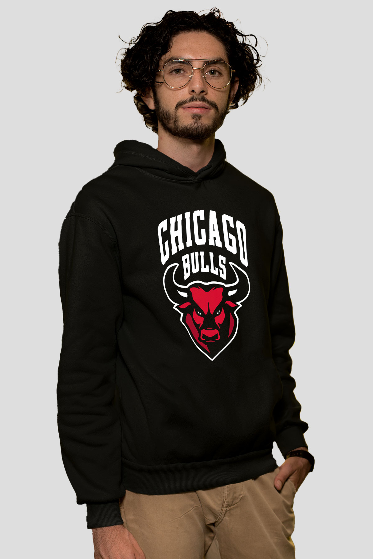 Chicago Bulls Siyah Unisex Hoodie