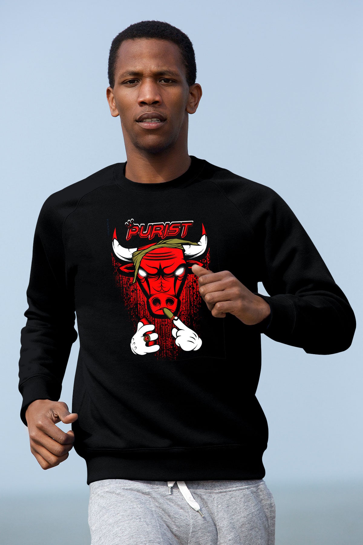 Chicago Bulls Siyah Unisex Sweatshirt