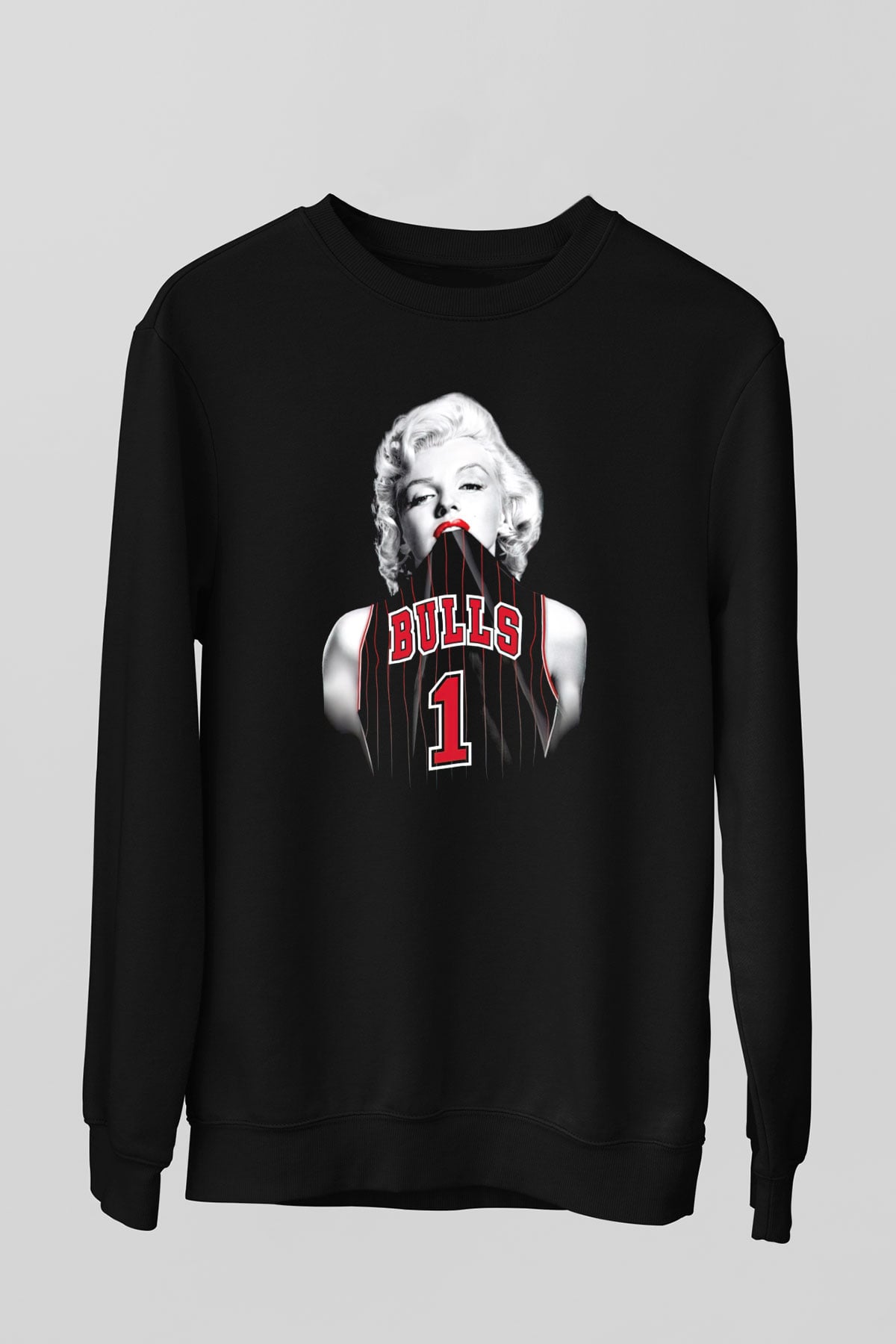 Chicago Bulls Siyah Unisex Sweatshirt