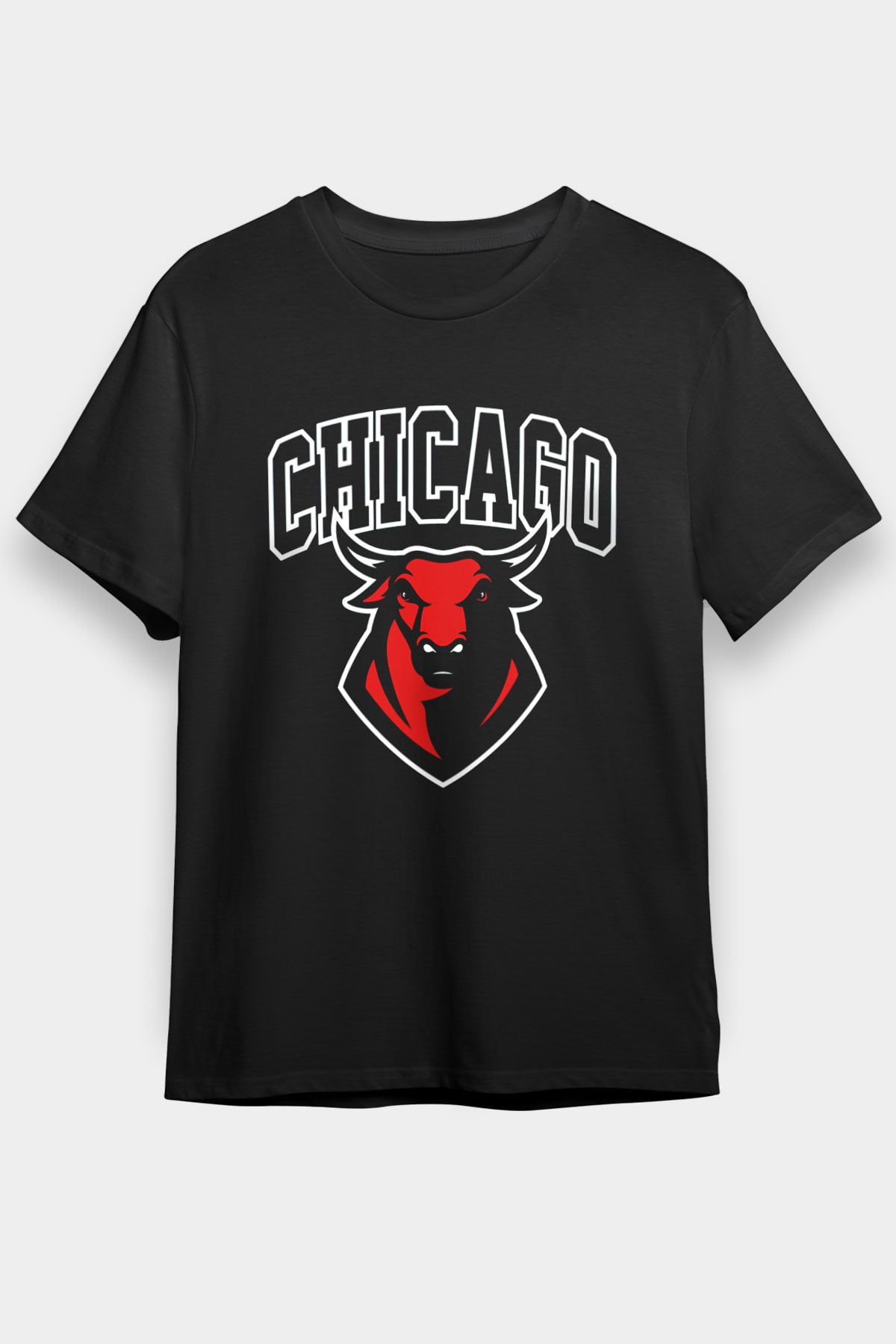 Chicago Bulls Siyah Unisex Tişört T-Shirt - TişörtFabrikası