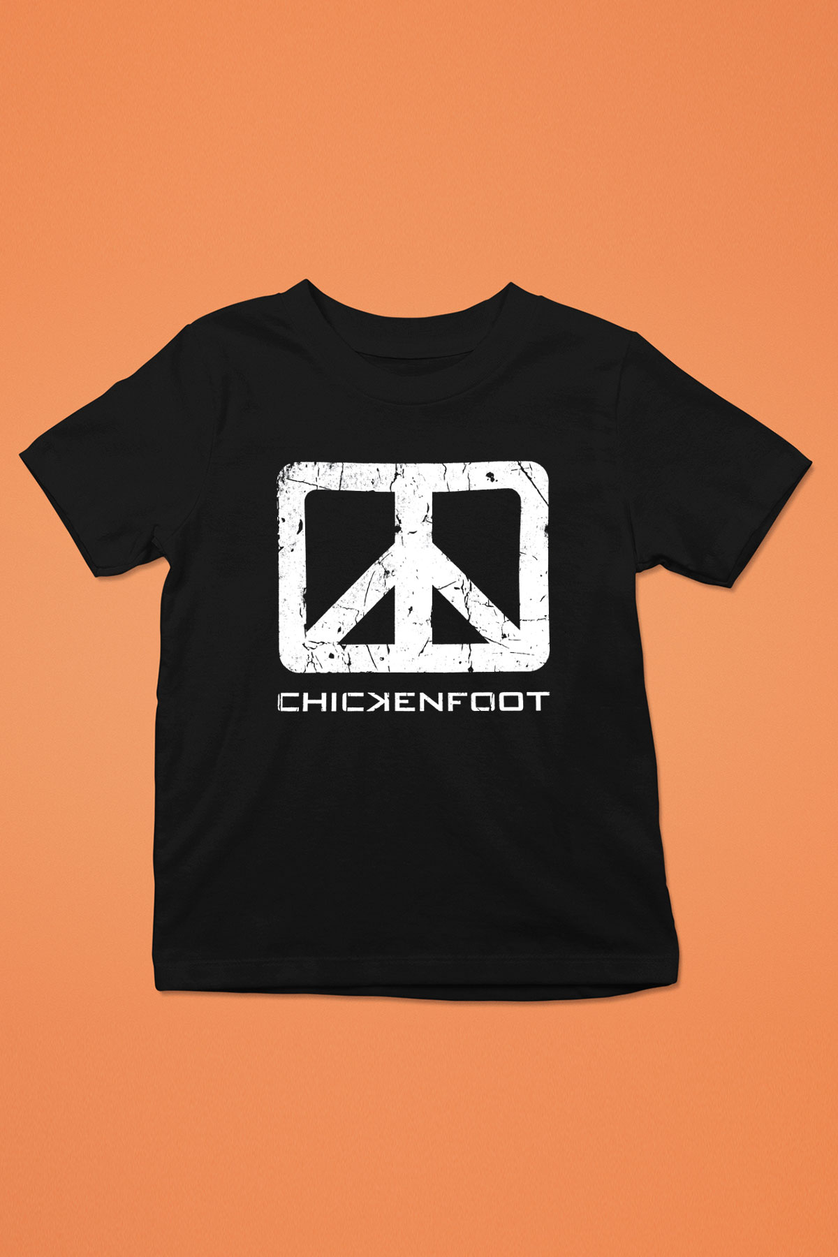 Chickenfoot Baskılı Siyah Unisex Çocuk Tişört