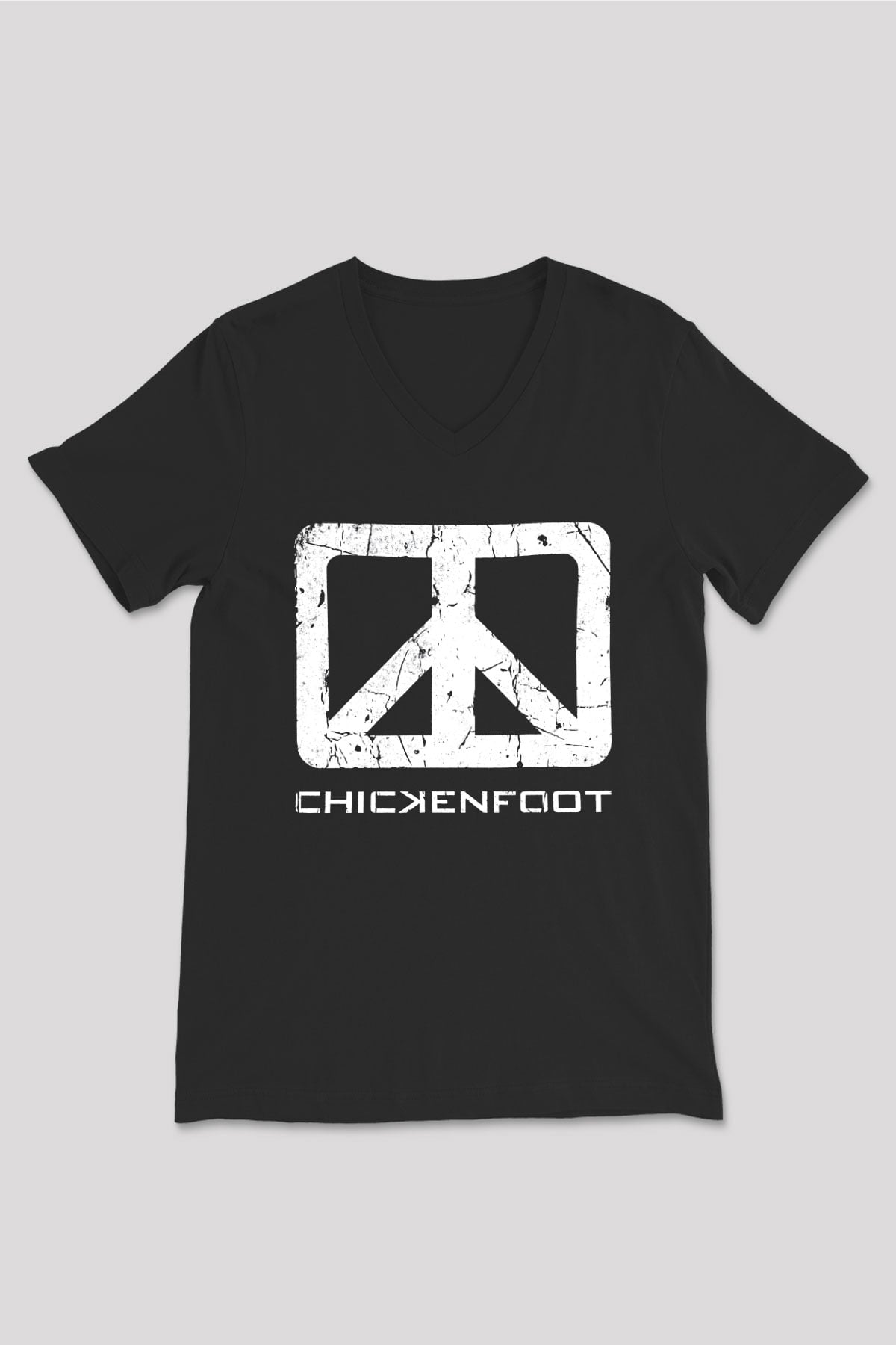 Chickenfoot Siyah Unisex V Yaka Tişört T-Shirt