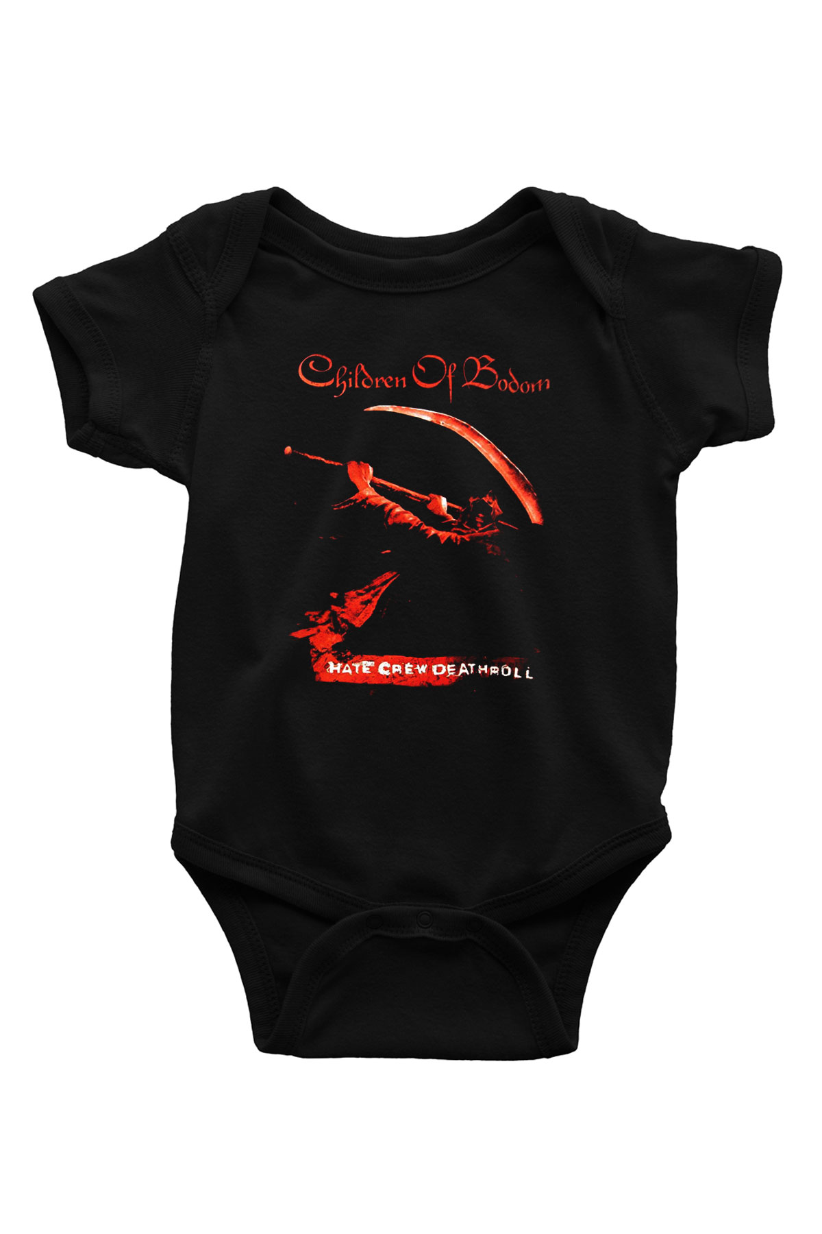 Children of Bodom Baskılı Siyah Bebek Body - Zıbın