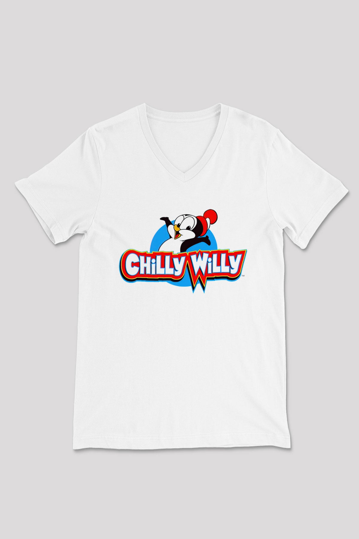 Chilly Willy Beyaz Unisex  V Yaka Tişört