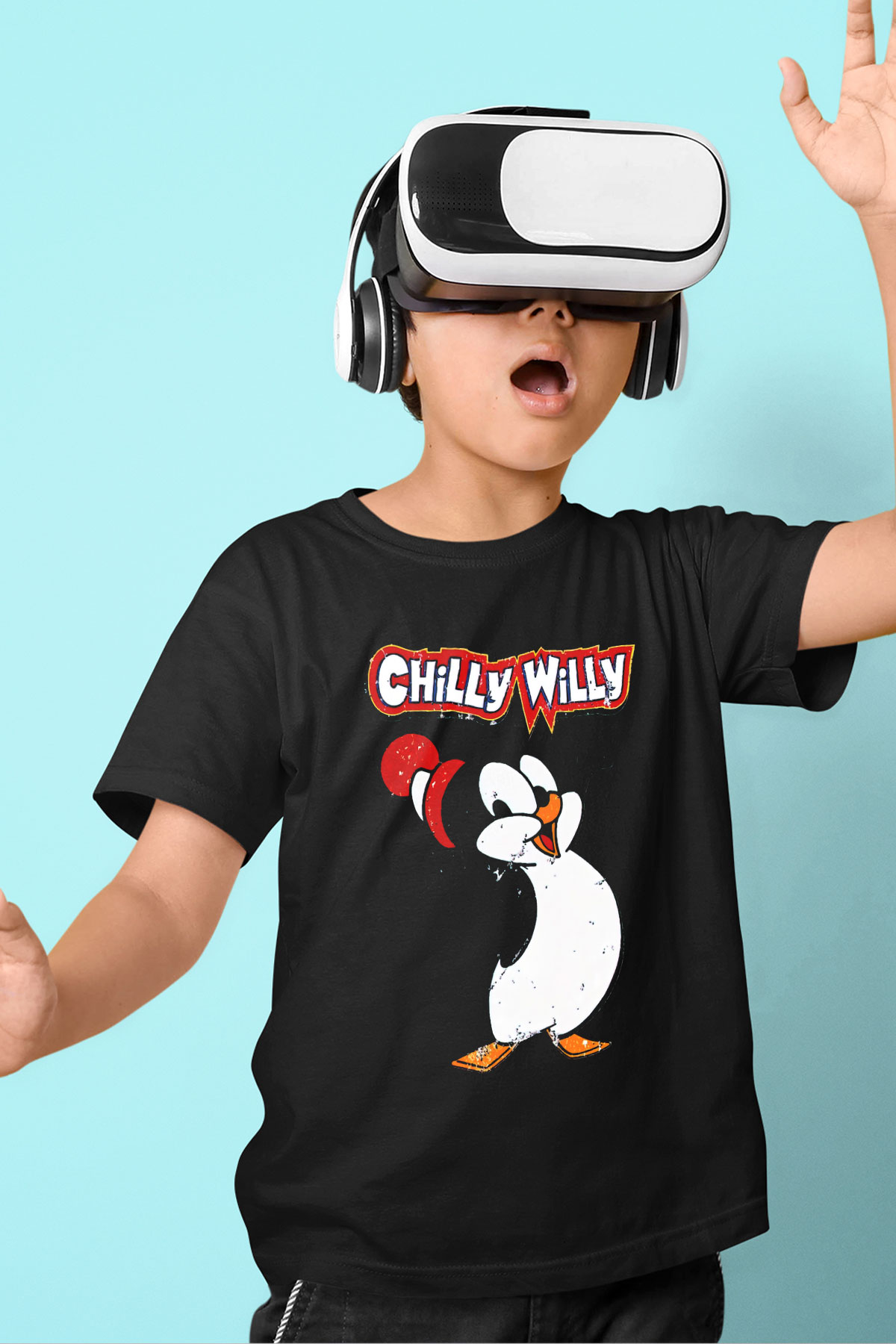 Chilly Willy Siyah Unisex  Çocuk Tişört