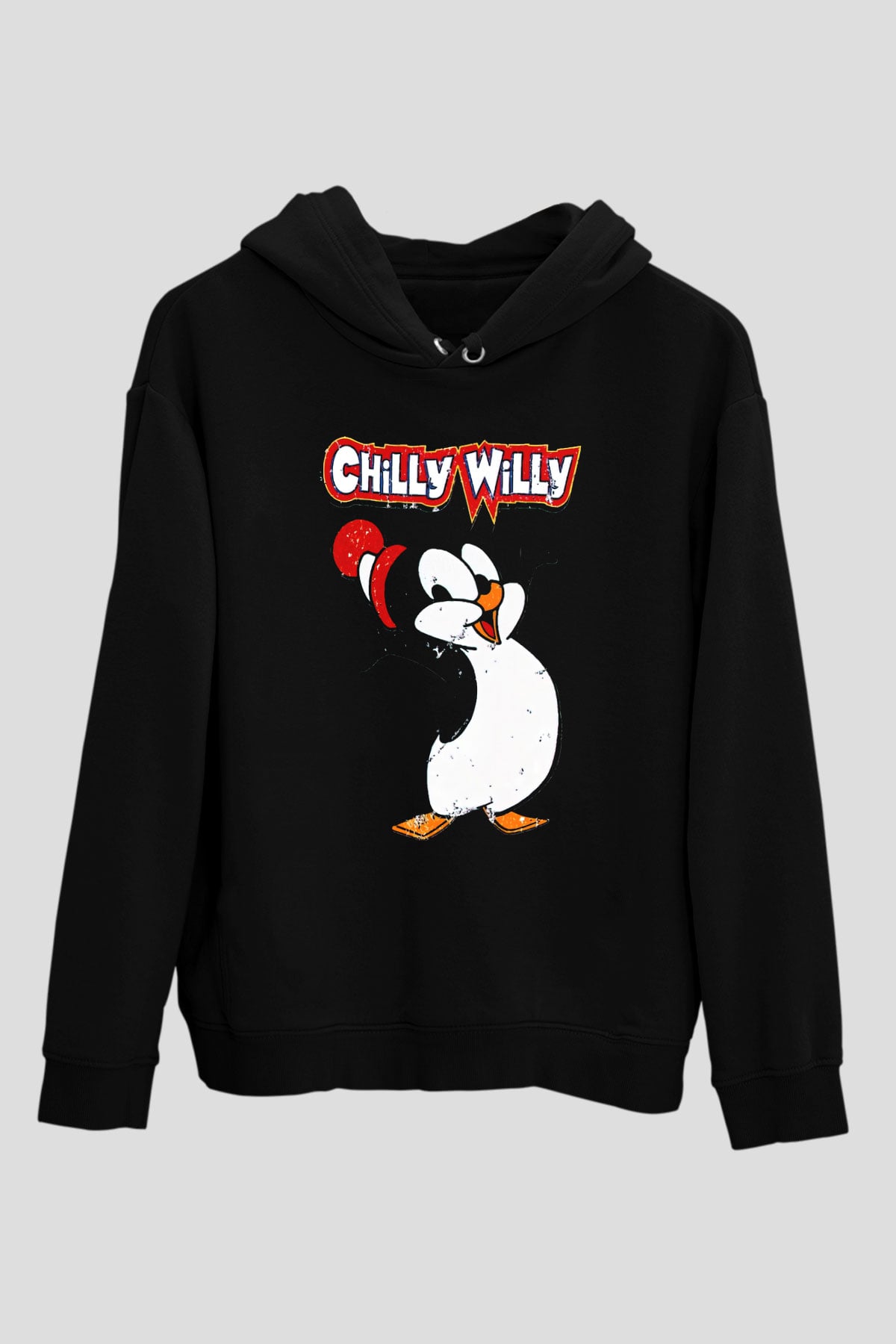 Chilly Willy Siyah Unisex Hoodie