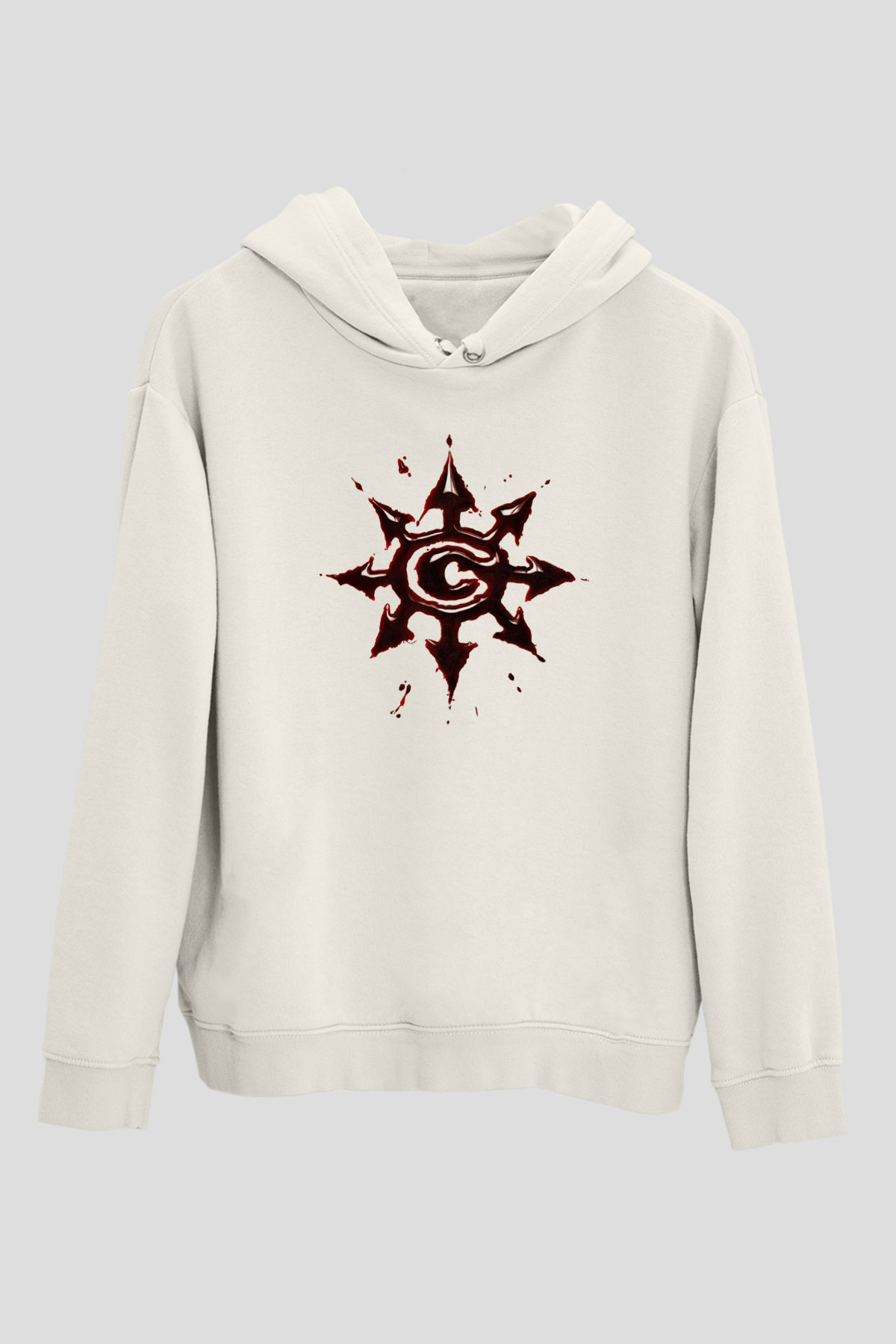 Chimaira Baskılı Unisex Beyaz Hoodie