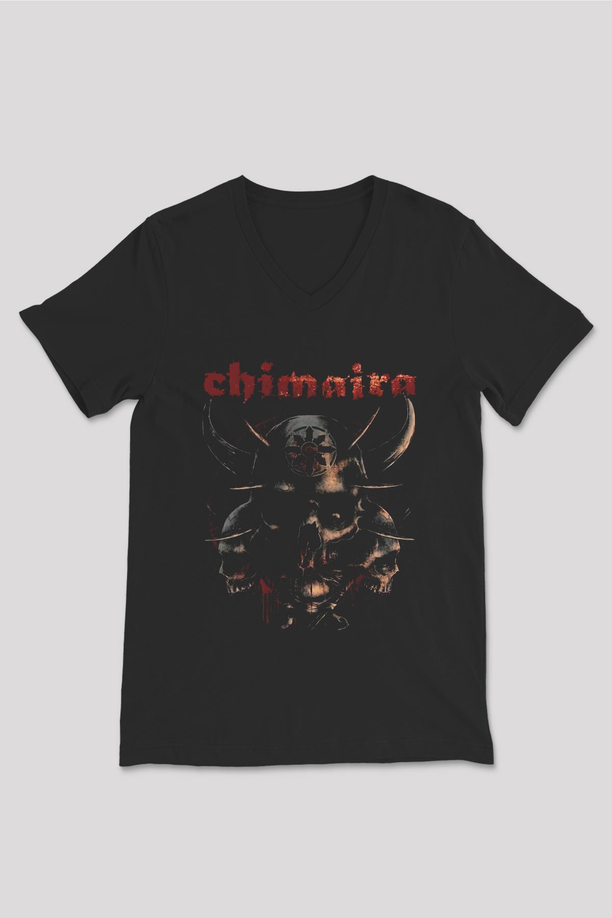 Chimaira Siyah Unisex V Yaka Tişört