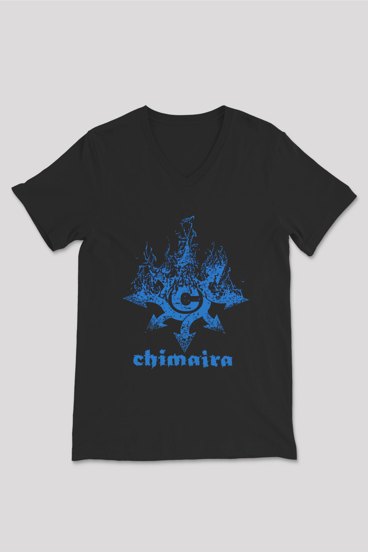 Chimaira Siyah Unisex V Yaka Tişört T-Shirt