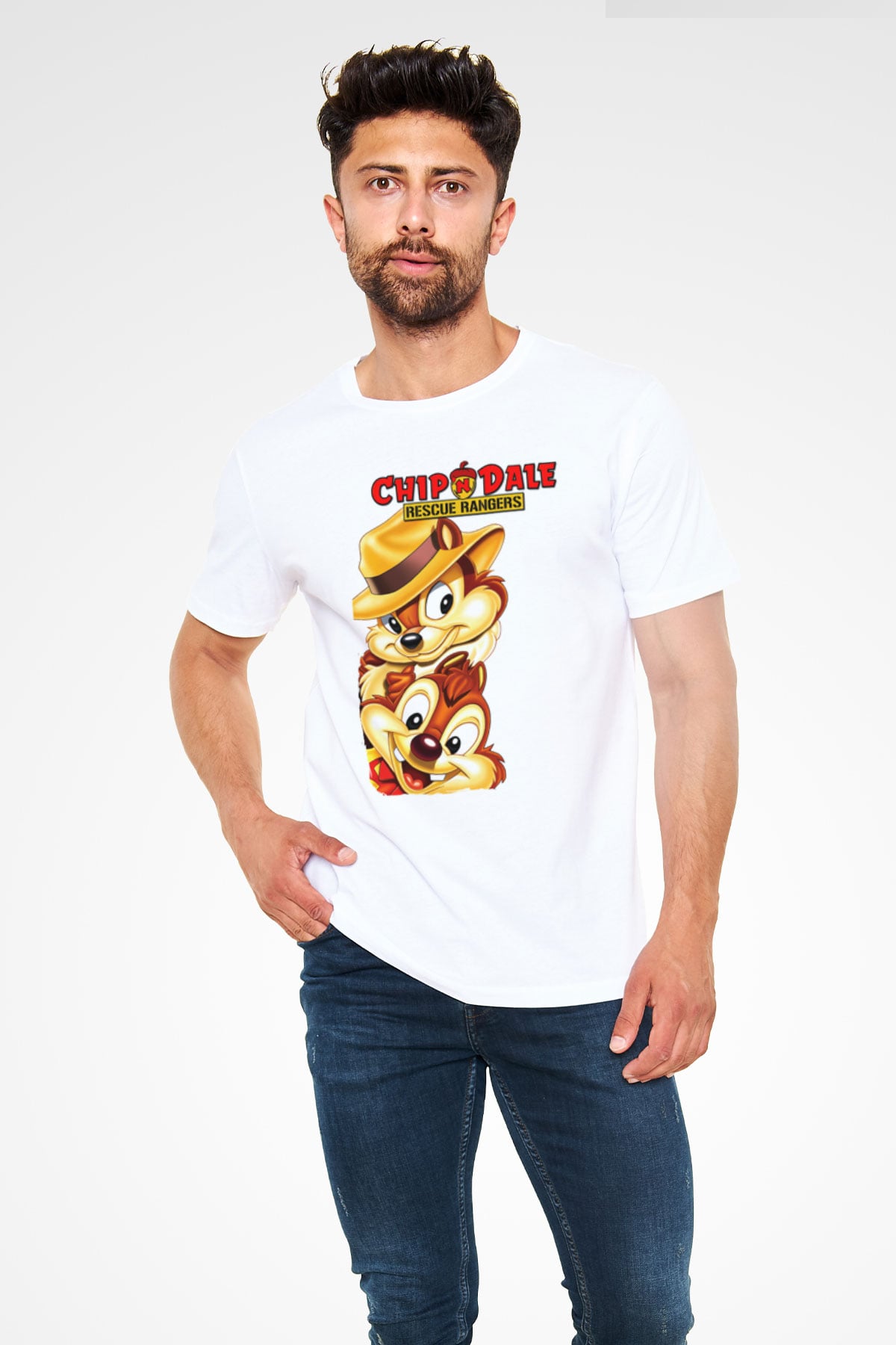 Chip'n Dale Rescue Rangers Beyaz Unisex Tişört
