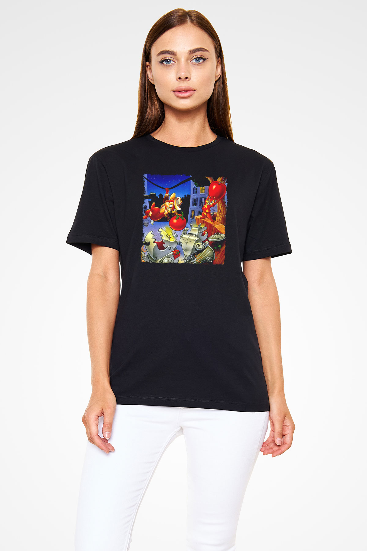 Chip'n Dale Rescue Rangers Siyah Unisex Tişört