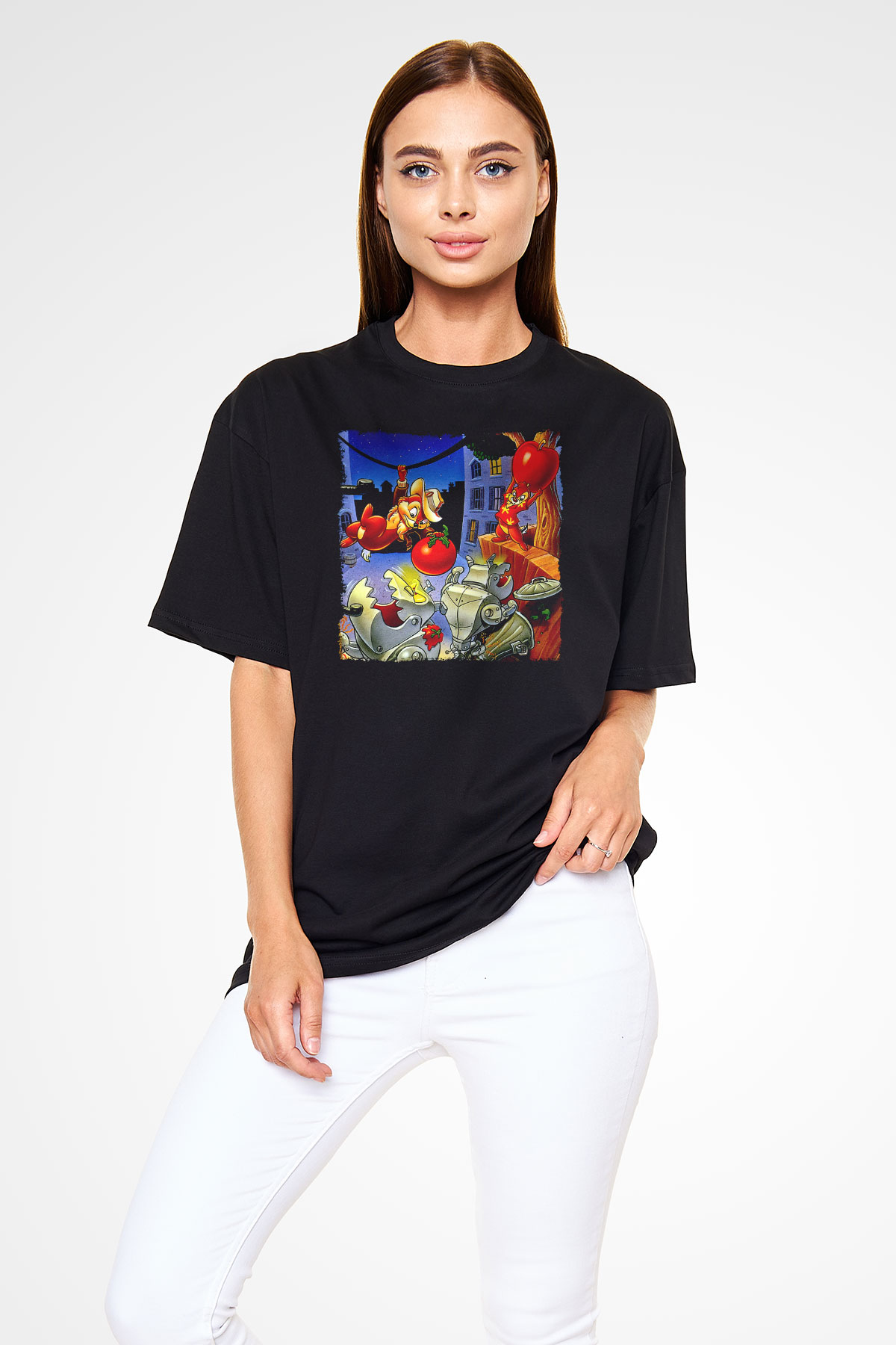 Chip'n Dale Rescue Rangers Siyah Unisex Tişört