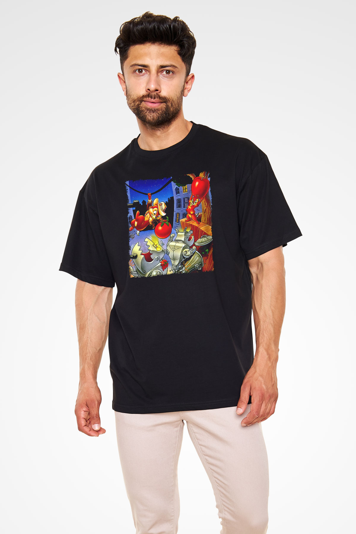Chip'n Dale Rescue Rangers Siyah Unisex Tişört